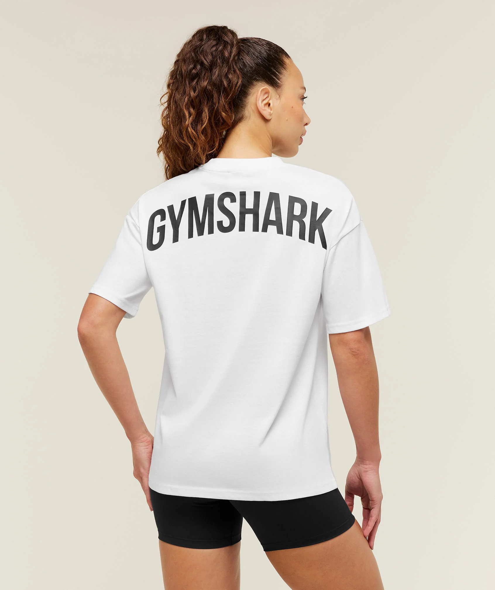 Power Oversized T-Shirt in White for Lifting Sessions