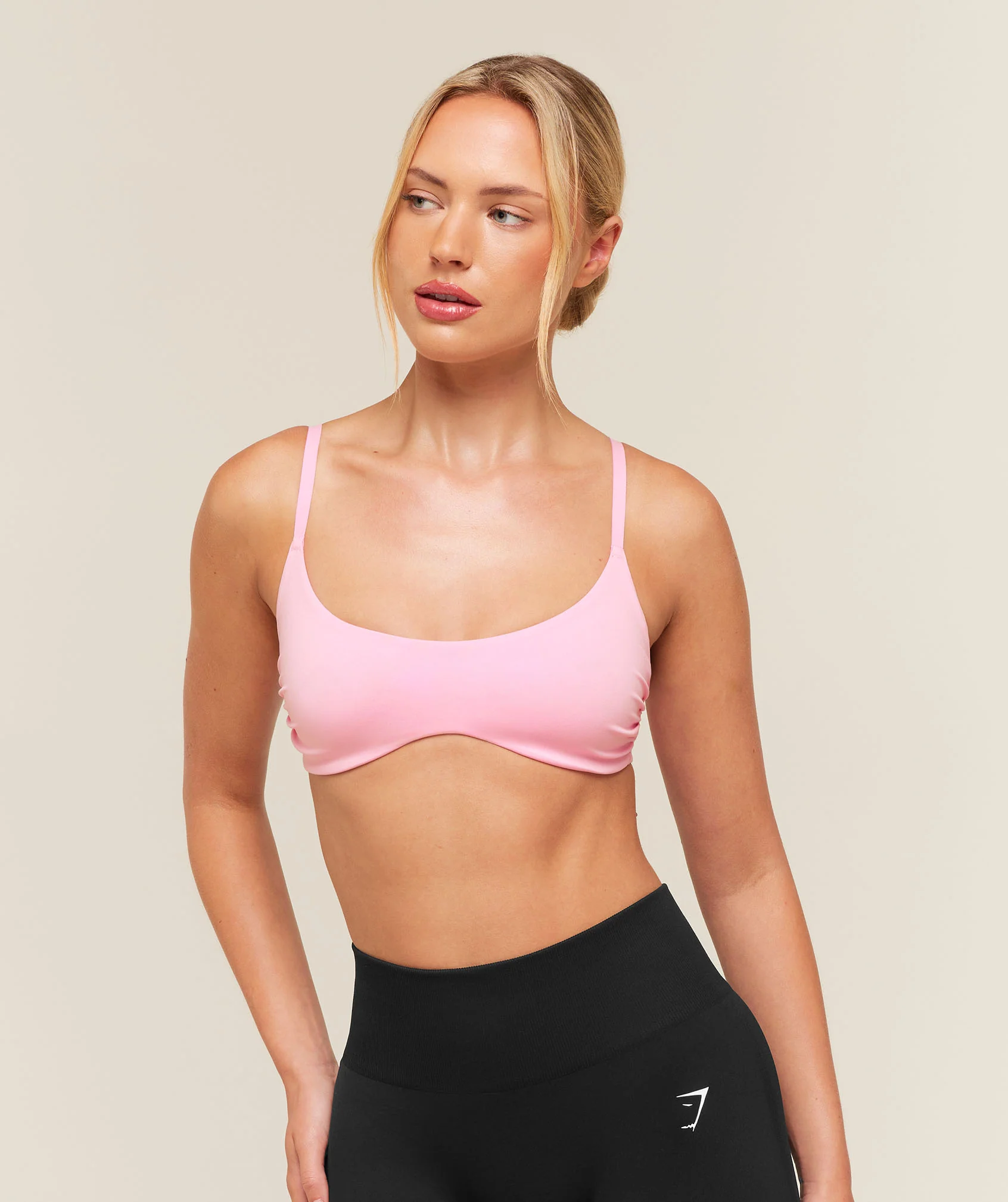 Light Support Ruched Sports Bra with Adjustable Straps