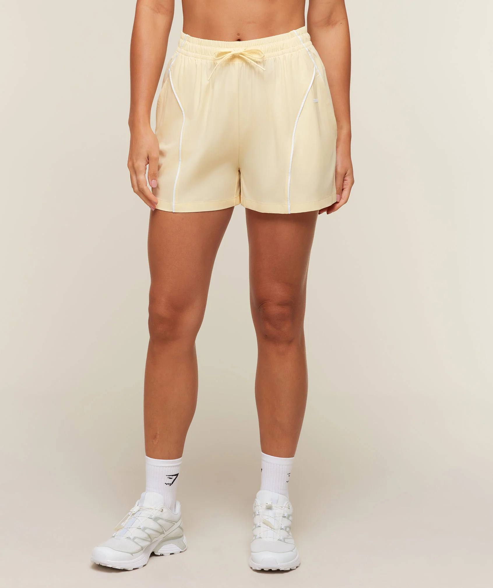 Gymshark Track Shorts with Drawcord Waistband and Retro Piping