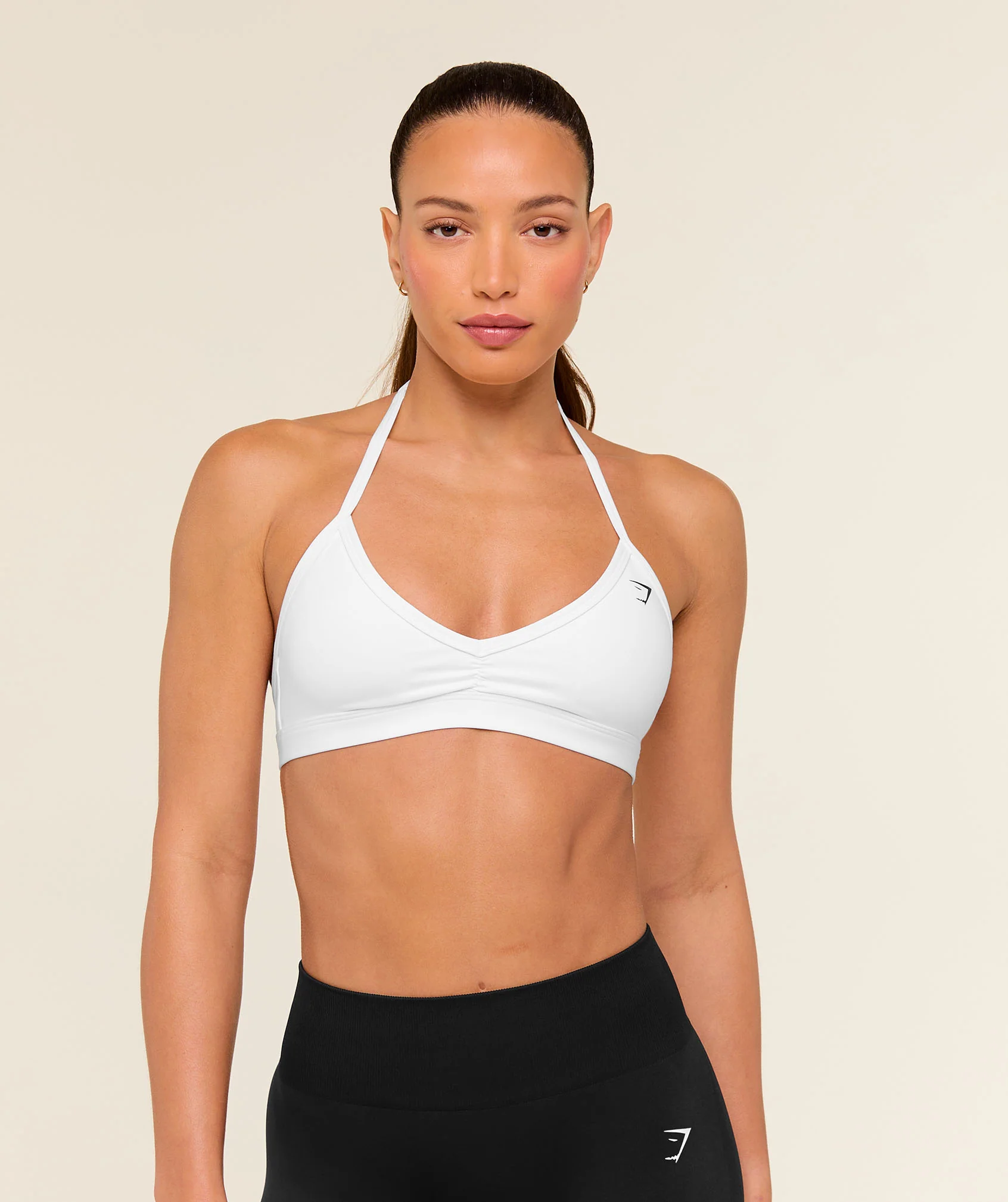 Minimal Halterneck Sports Bra with Light Support and Sliding Adjusters