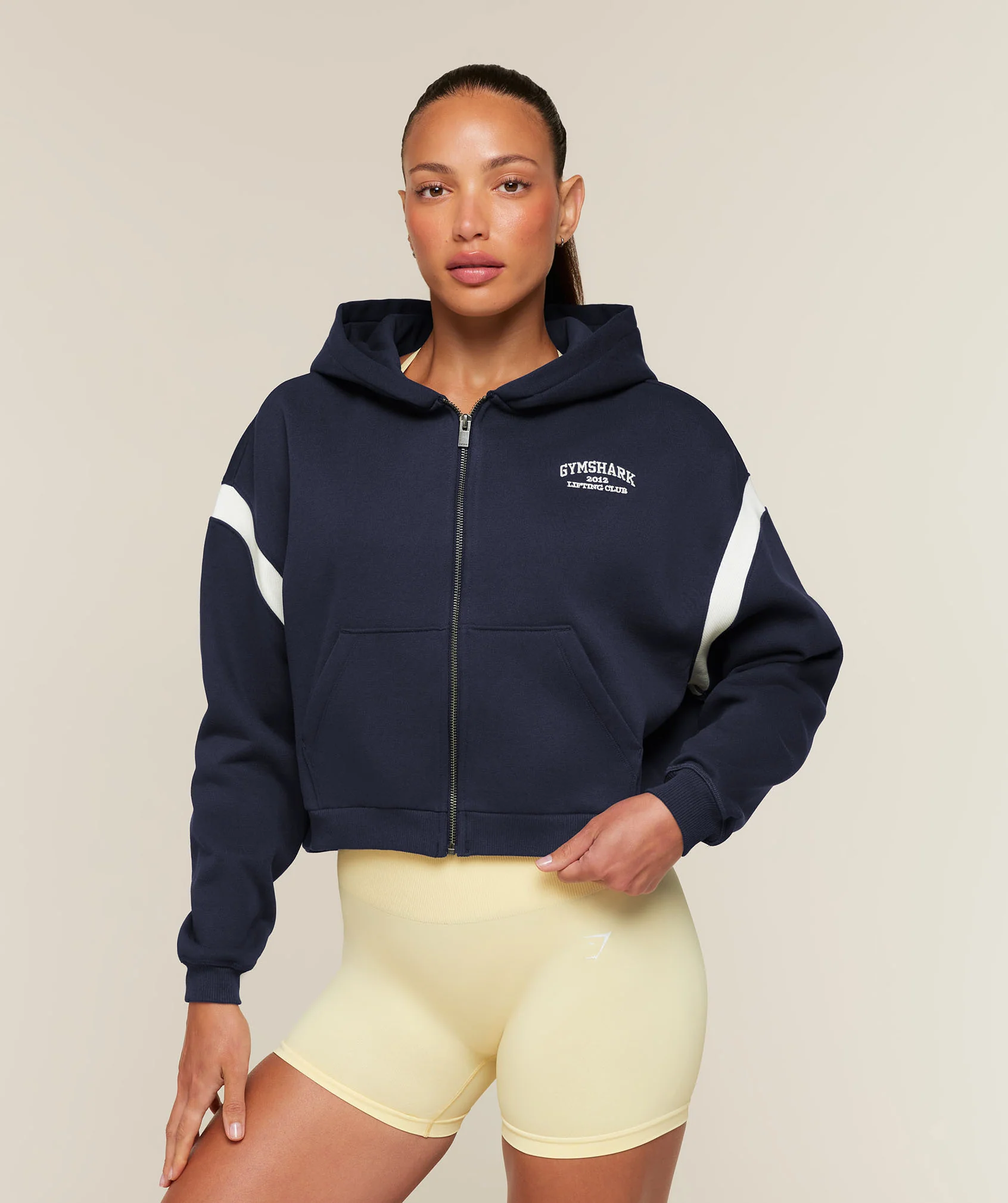 Cosy Luxe Campus Full Zip Hoodie with Boxy Oversized Fit