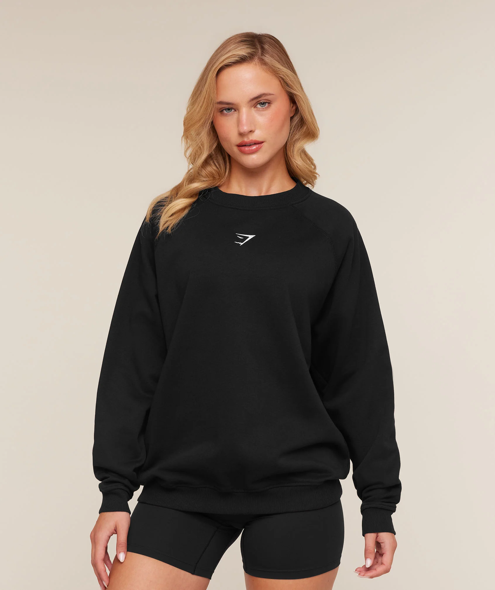 Training Oversized Fleece Sweatshirt in Black