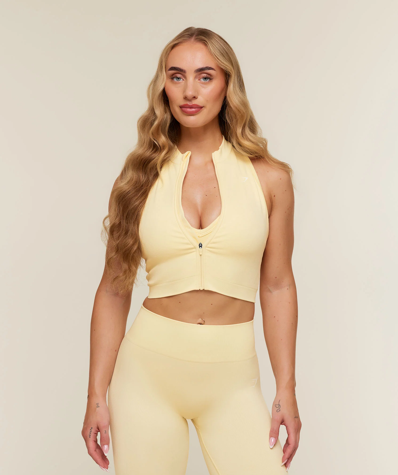 Adapt Solid Zip Front Top with Midi Length in Solid Shades