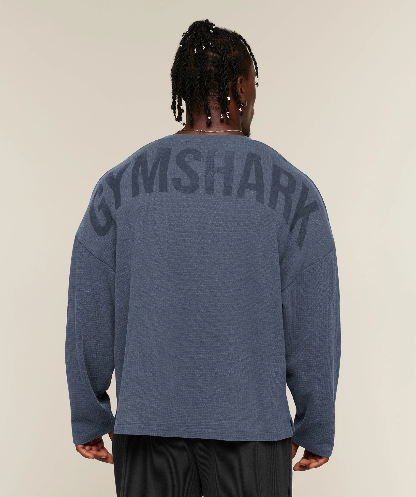 Gymshark x Sam Sulek Long Sleeve T-Shirt Waffle Oversized Tee