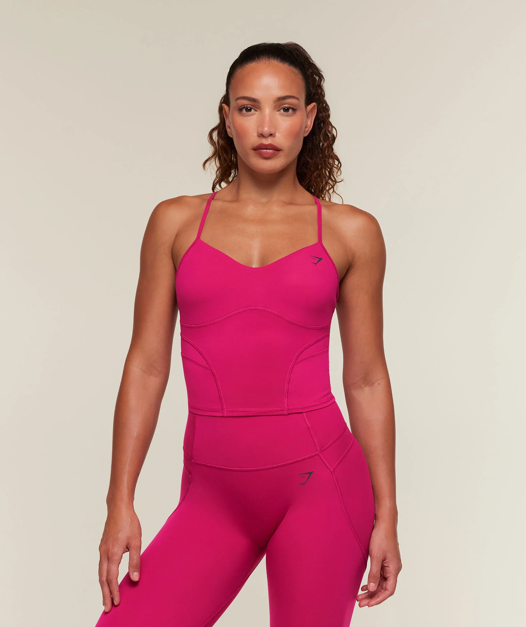 Edge Dipped Tank with Shelf in Pink for Heavy Lifting Days