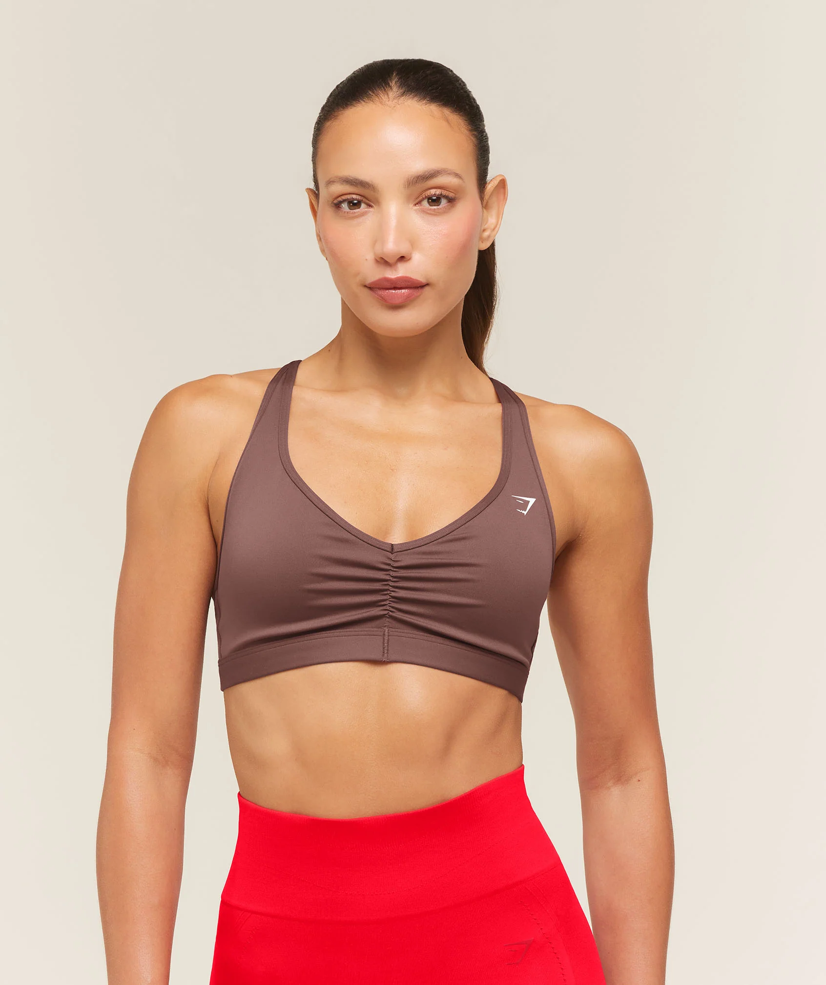 Gymshark Ruched Sports Bra 2.0 with Racerback and Scoop Back