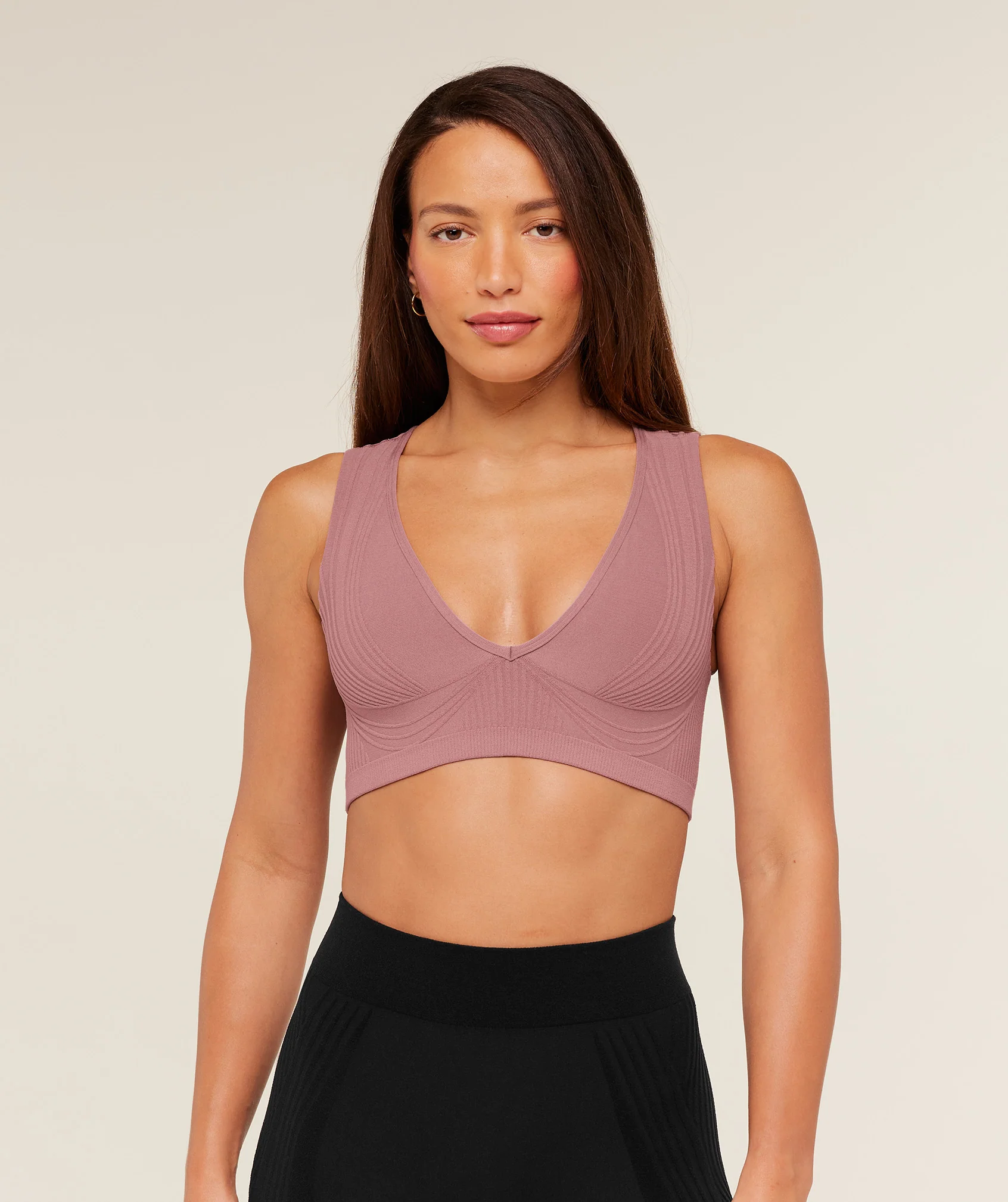 Selective Terry Light Support Sports Bra with Cut-Out Back