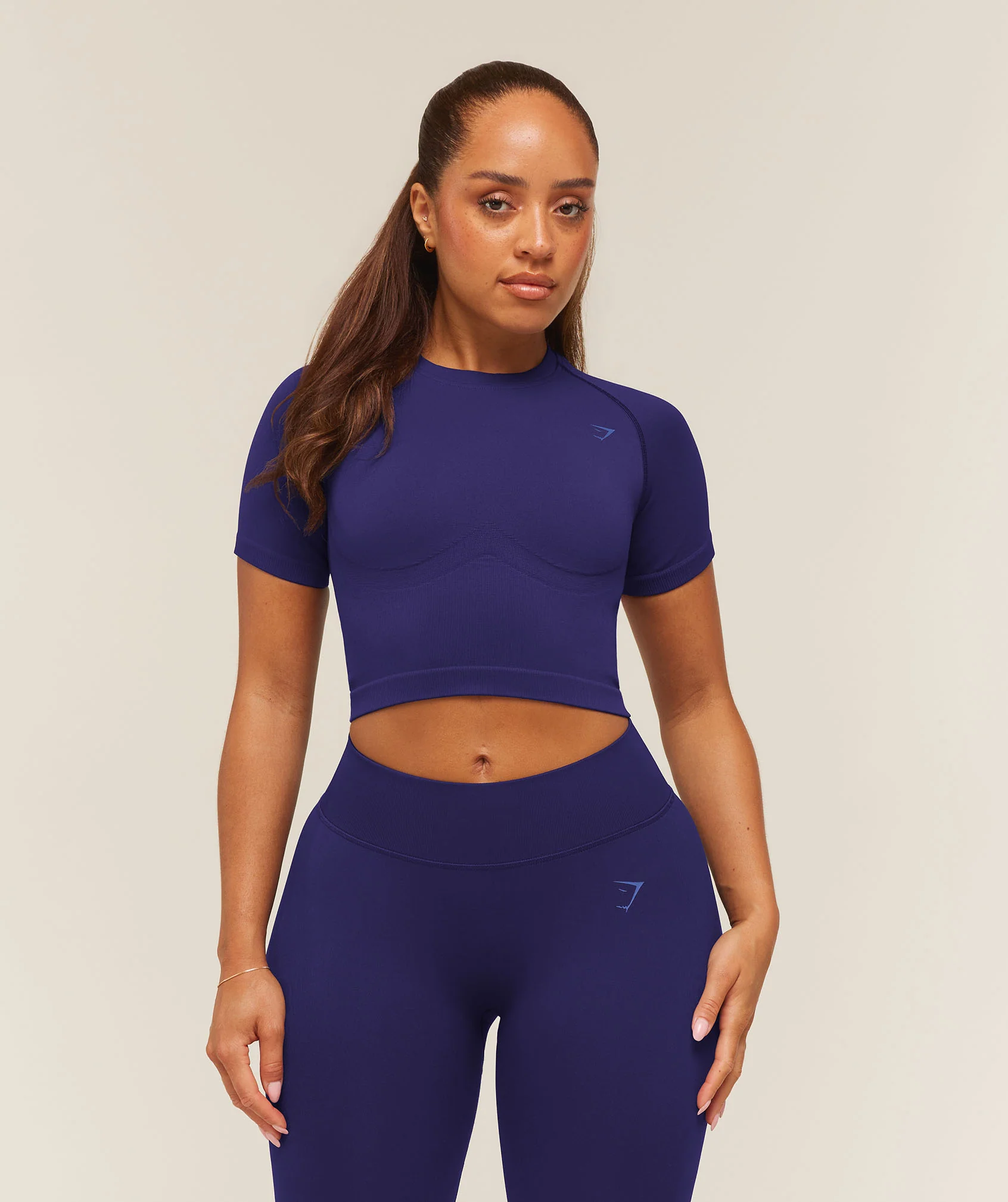 Gymshark Lift Seamless Short Sleeve Top in Purple