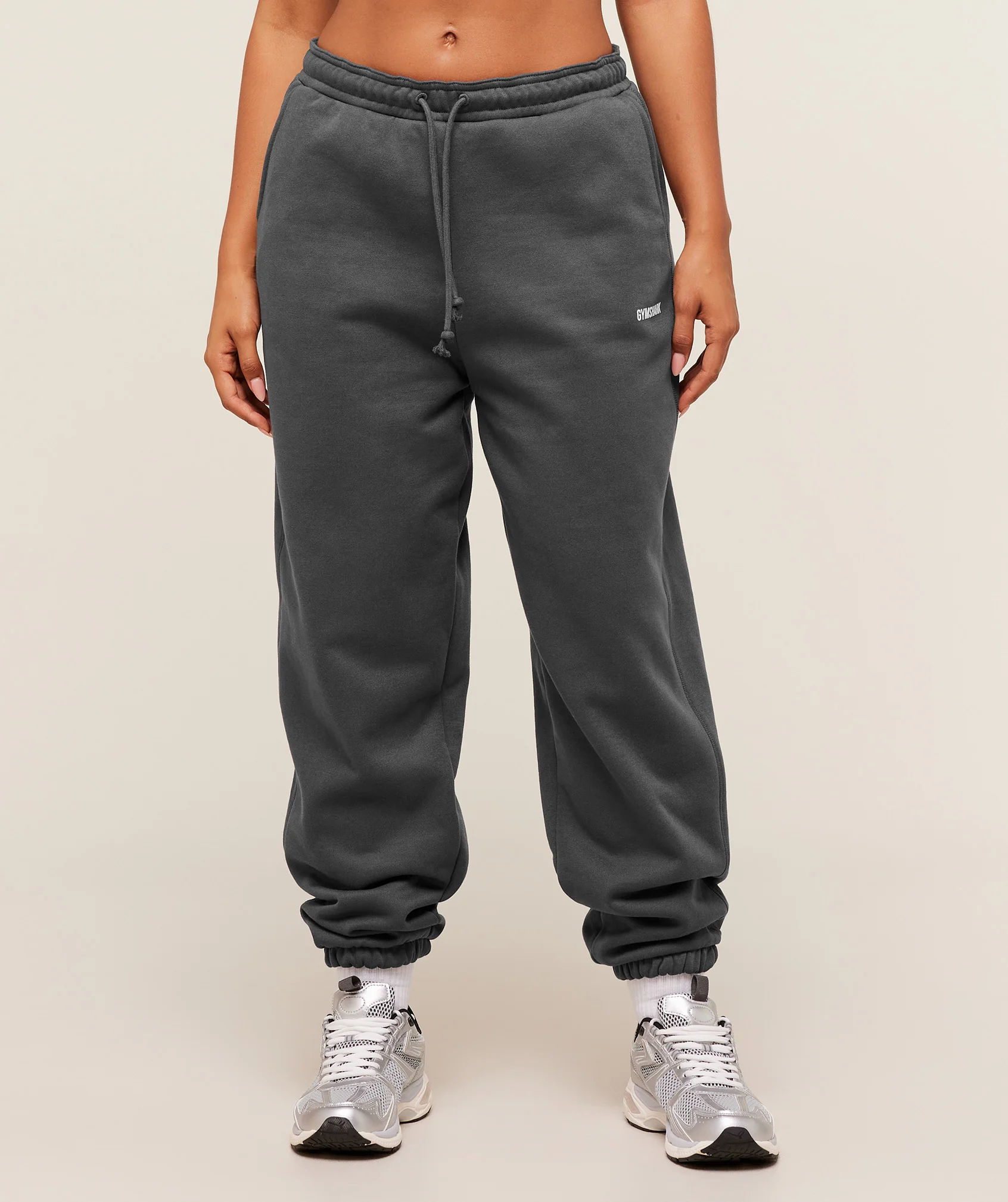 Gymshark Cosy Luxe Cuffed Joggers in Grey with a Boxy Oversized Fit