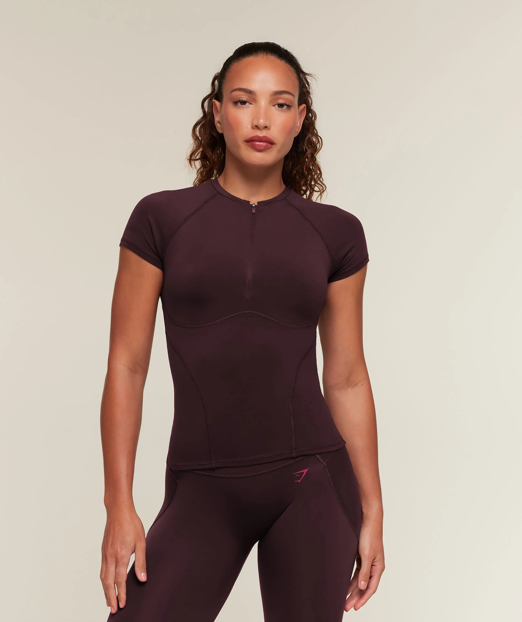Gymshark Edge T-skjorte med 1/4 glidelås og kontrastpaneler
