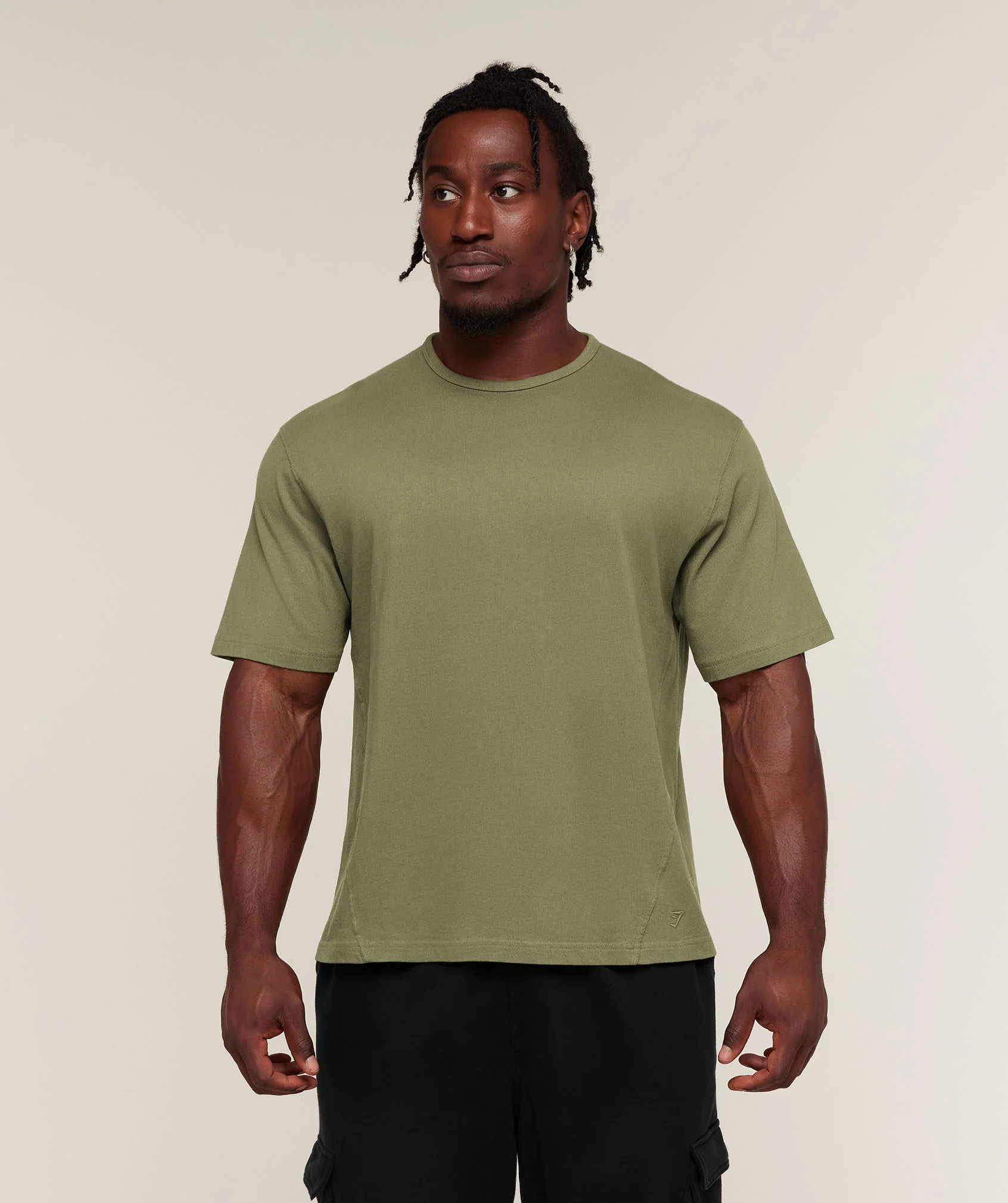 Washed Lifting T-Shirt in Green with Oversized Fit