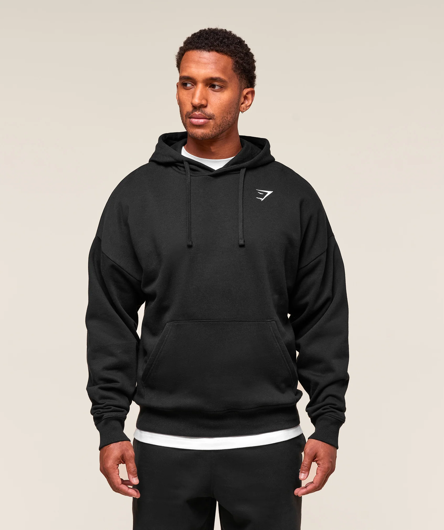 Gymshark Crest Oversized Hoodie in Black for Rest Days