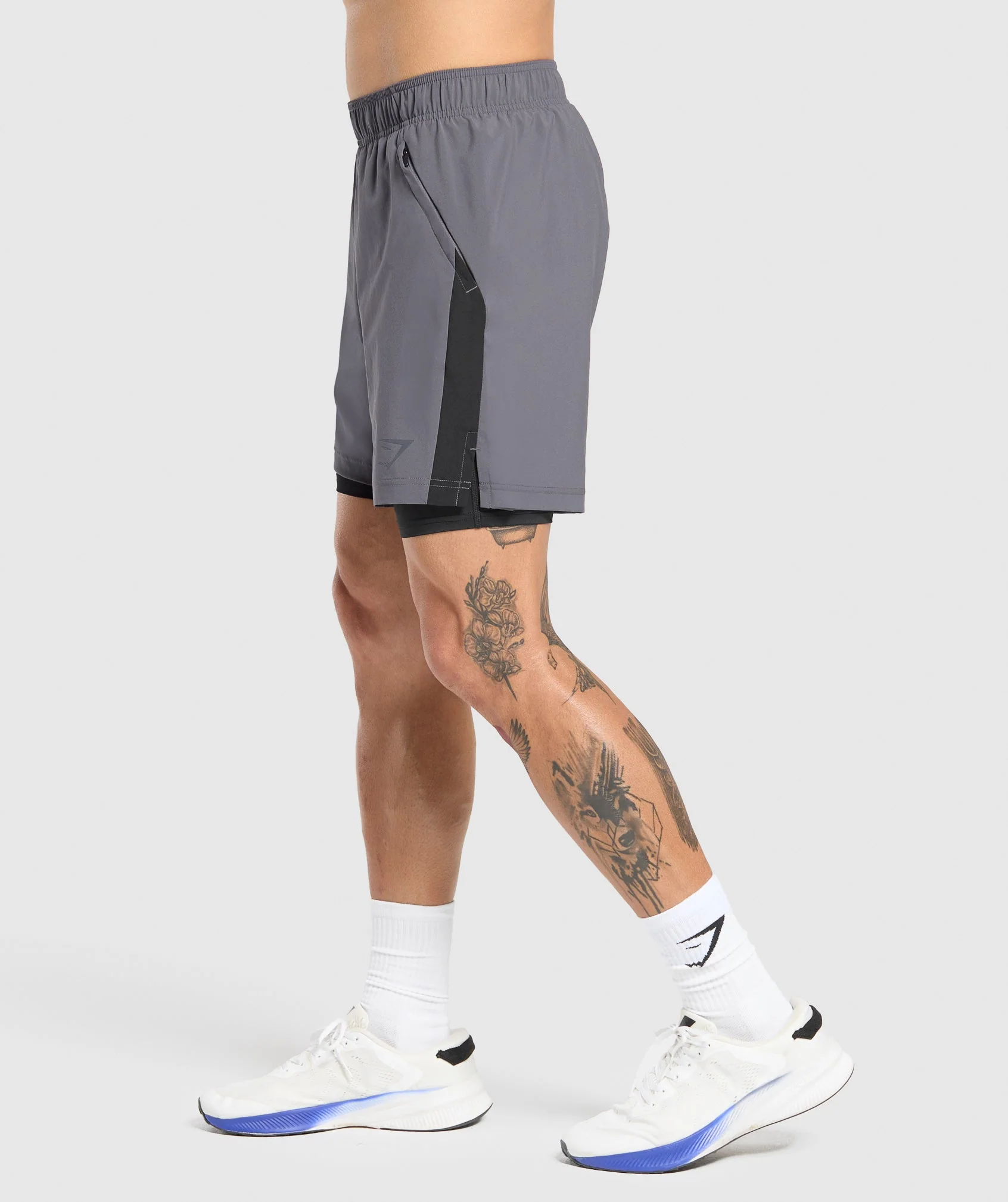 Gymshark Sport 7" 2-in-1 Shorts in Grey for Training and HIIT