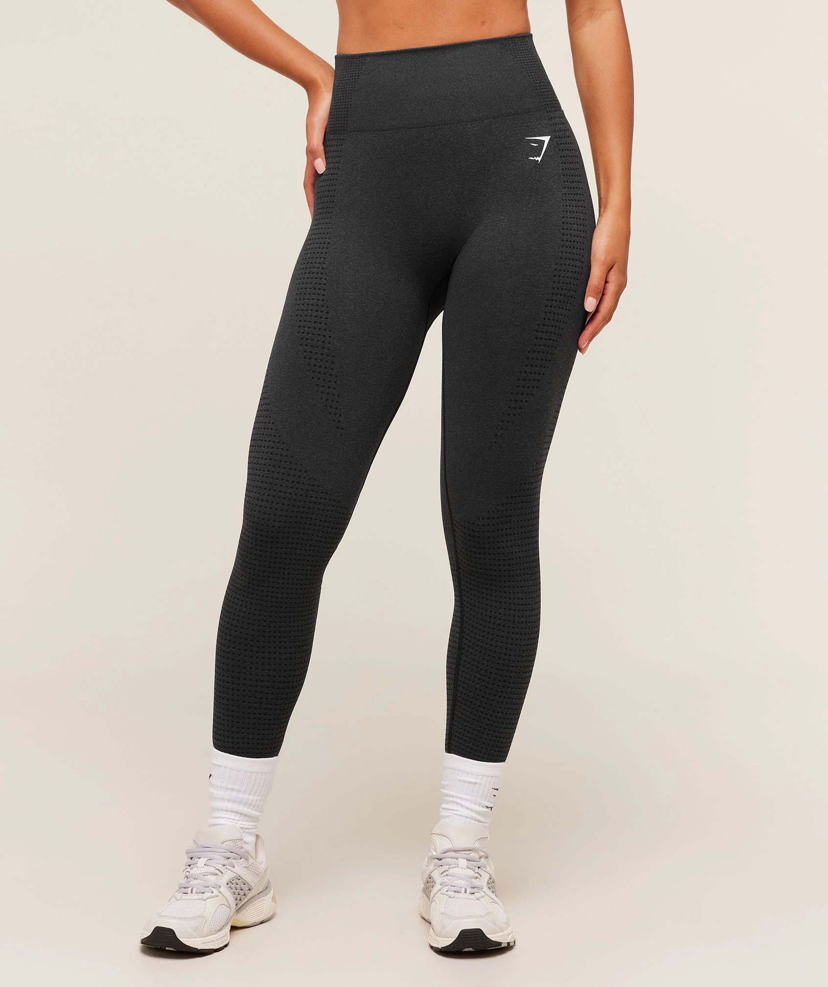 Vital Regular Leggings High Waisted Seamless in Black Marl