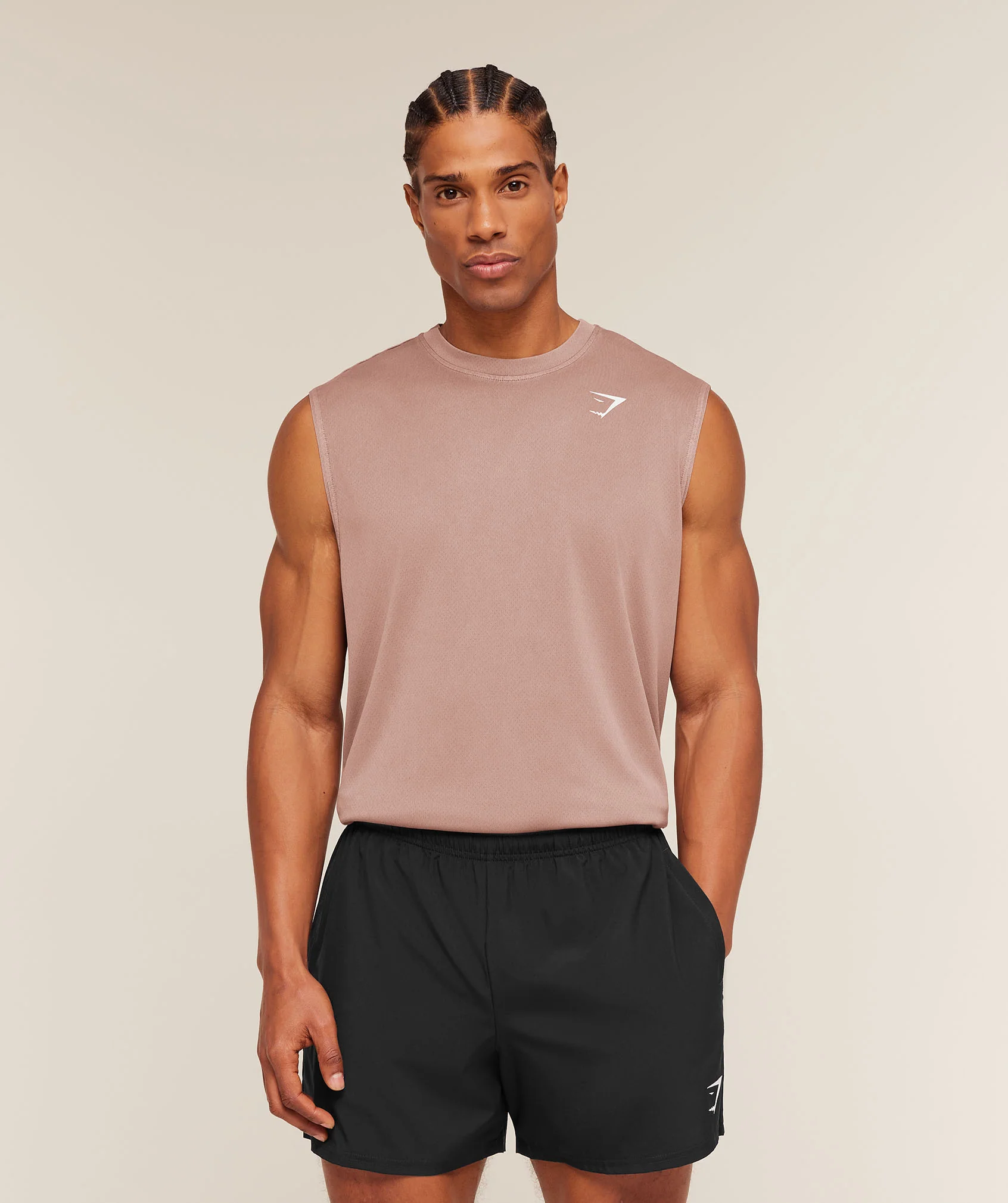 Washed Pastels Tank in Faded Brown for Summer Training