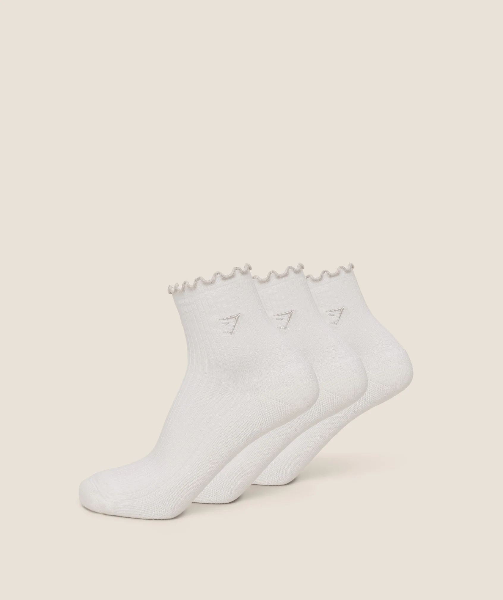 Midi Frill Socks 3pk Cotton Rich Crew Socks for Gym and Everyday Wear