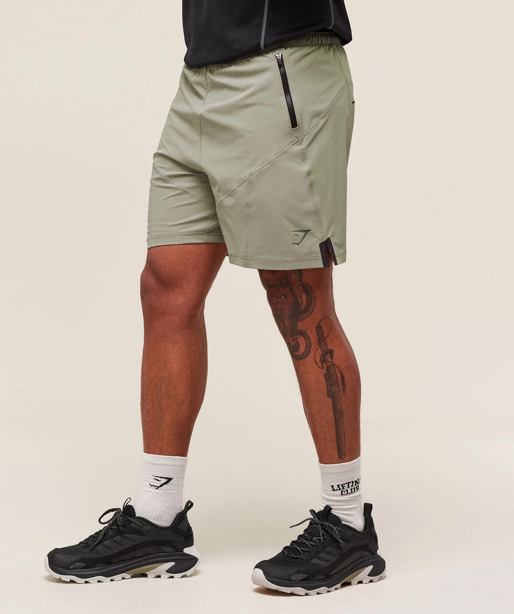 Gymshark Tactical 6" Short with Zipped Pockets and Taped Side Split