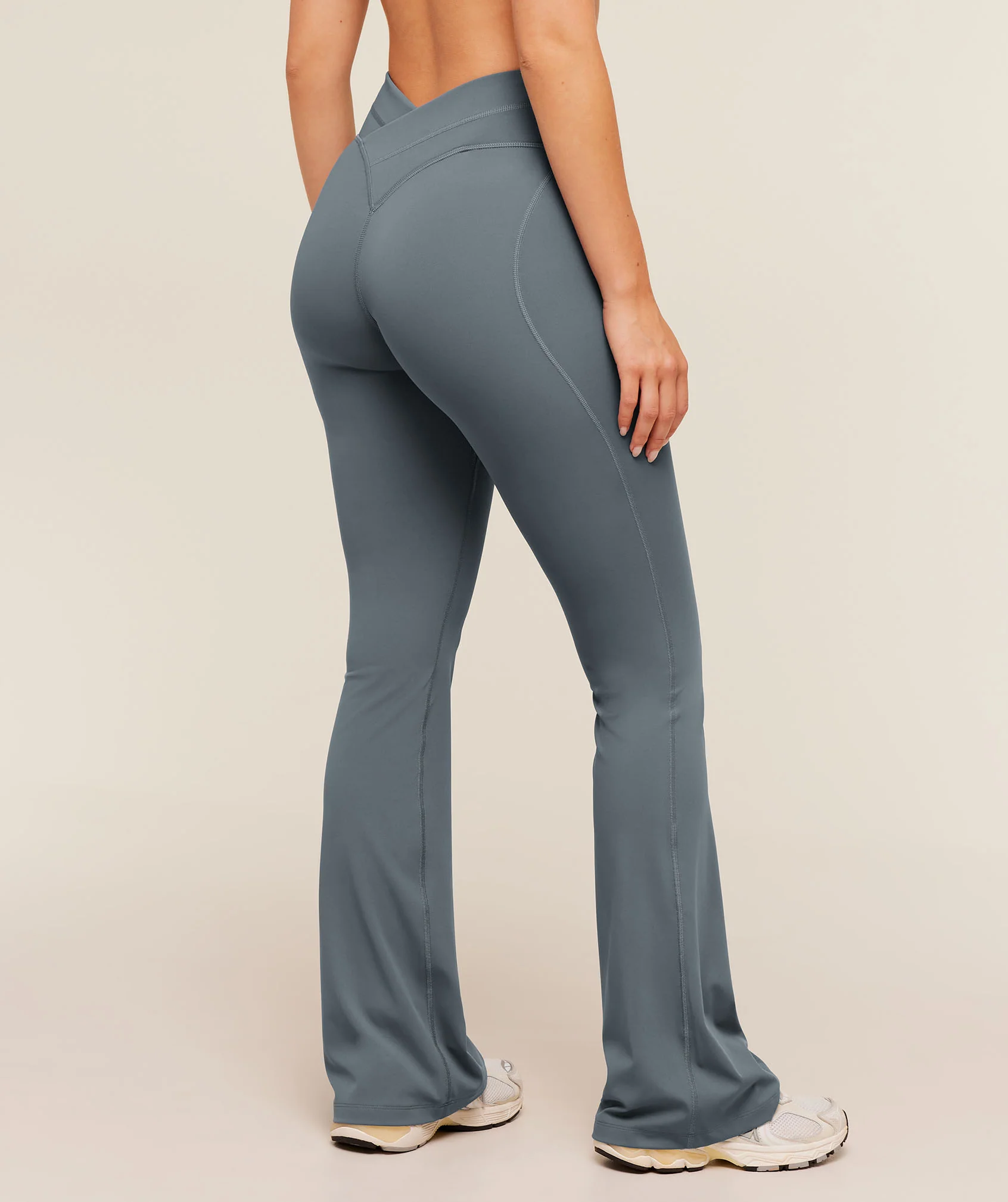 Crossover Back Flared Leggings for Pilates and Yoga
