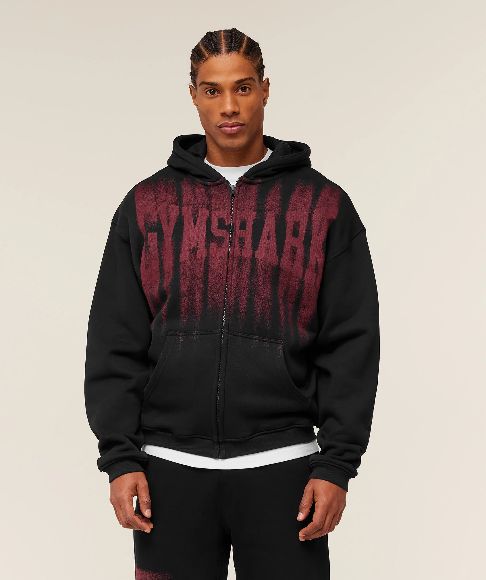 Gymshark Fade Graphic Zip Through Hoodie in Heavyweight Cotton