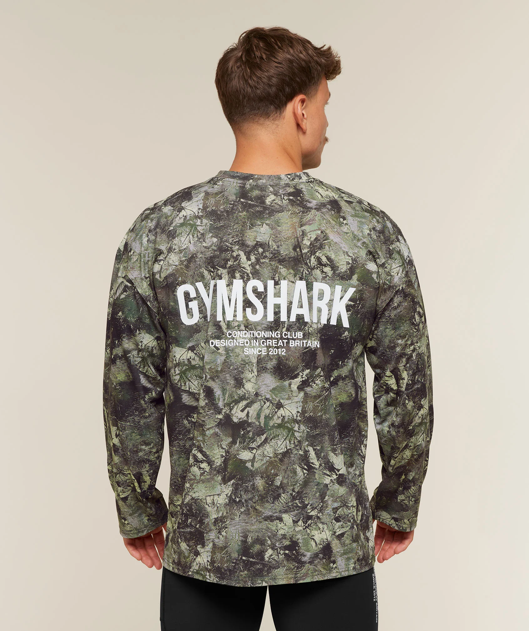 Gymshark Conditioning Club Washed Long Sleeve T-Shirt Brown Oversized Fit