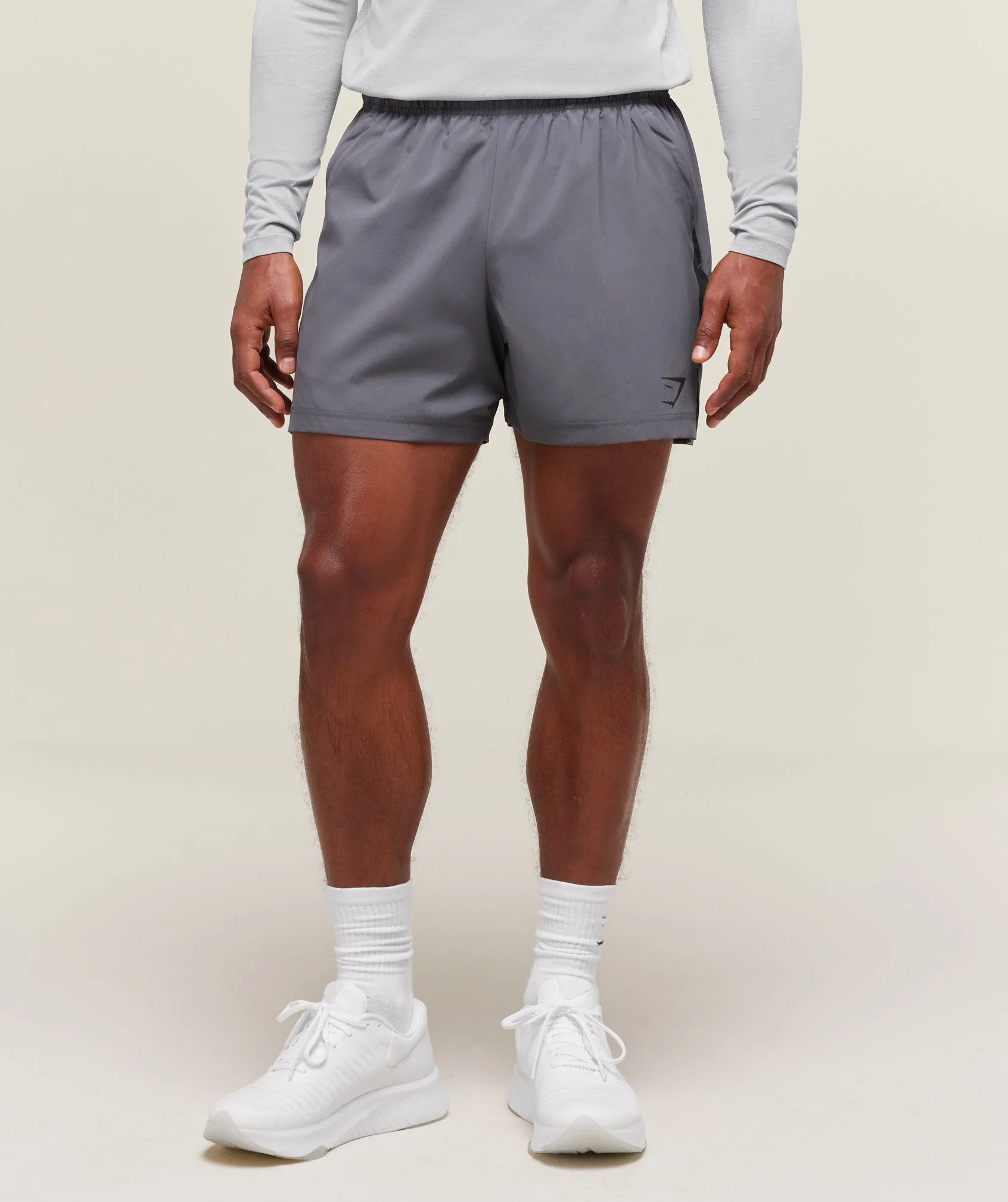 Sport 5" Shorts in Dark Grey and Black for Lifting and HIIT