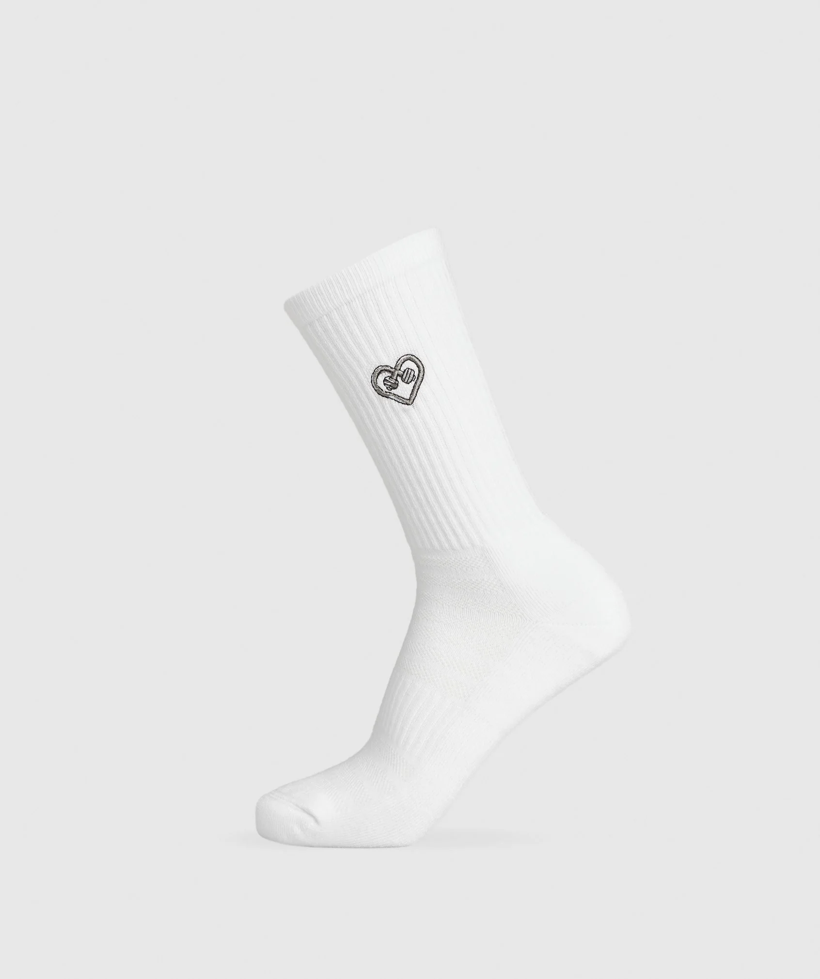 Gymshark GFX Heart Crew Socks, Cushioned Cotton Sock Single Pair