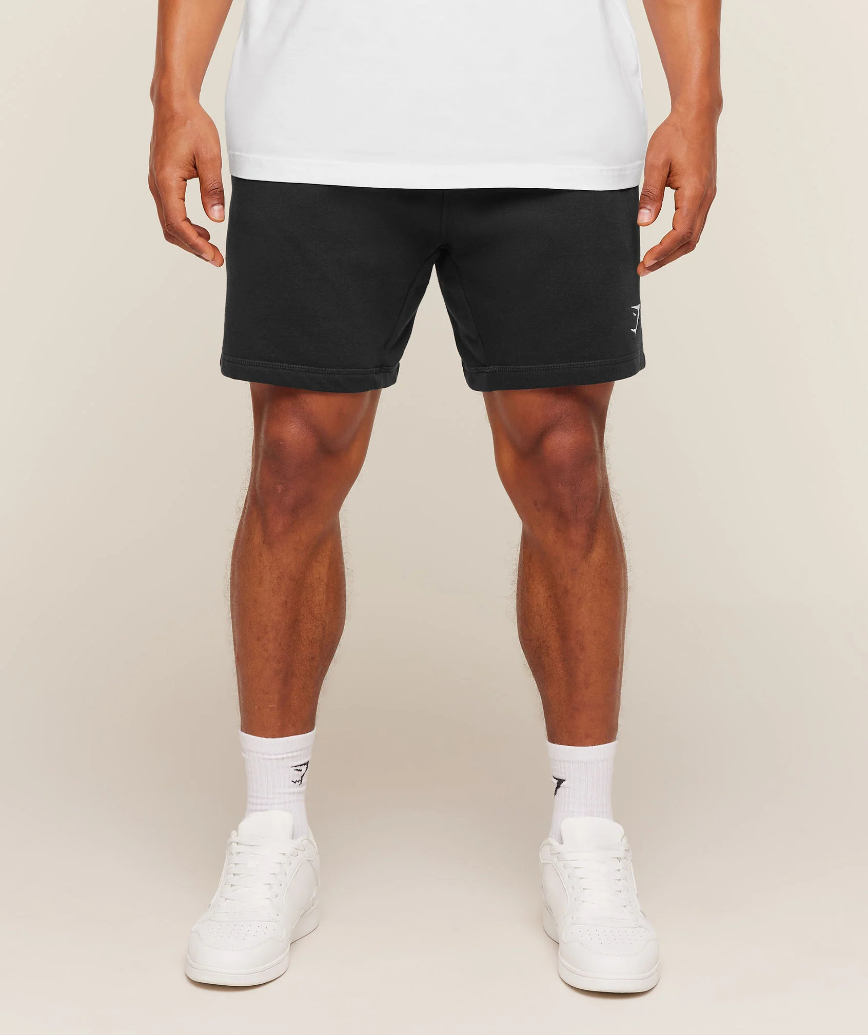 Crest 7" Shorts in Black with Brushed Back Fleece