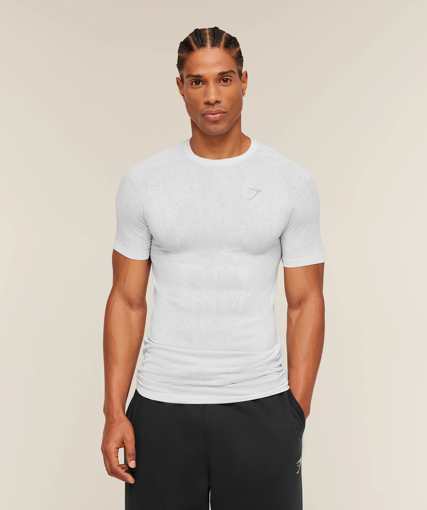 Geo Seamless Grid T-Shirt Slim Fit Performance Tee