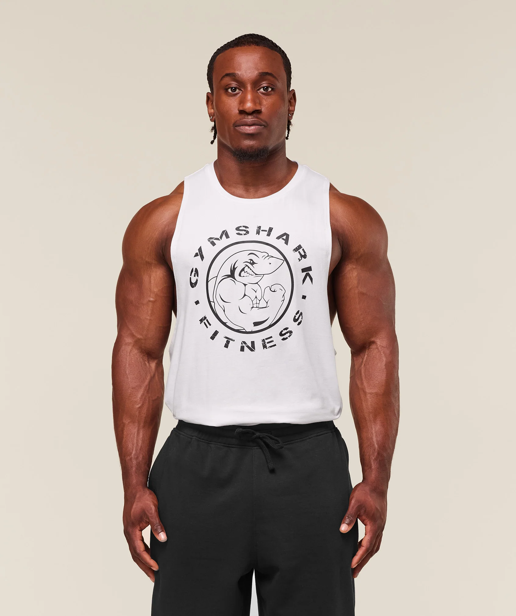Gymshark Legacy Drop Arm Tank in White for Arm Day Training