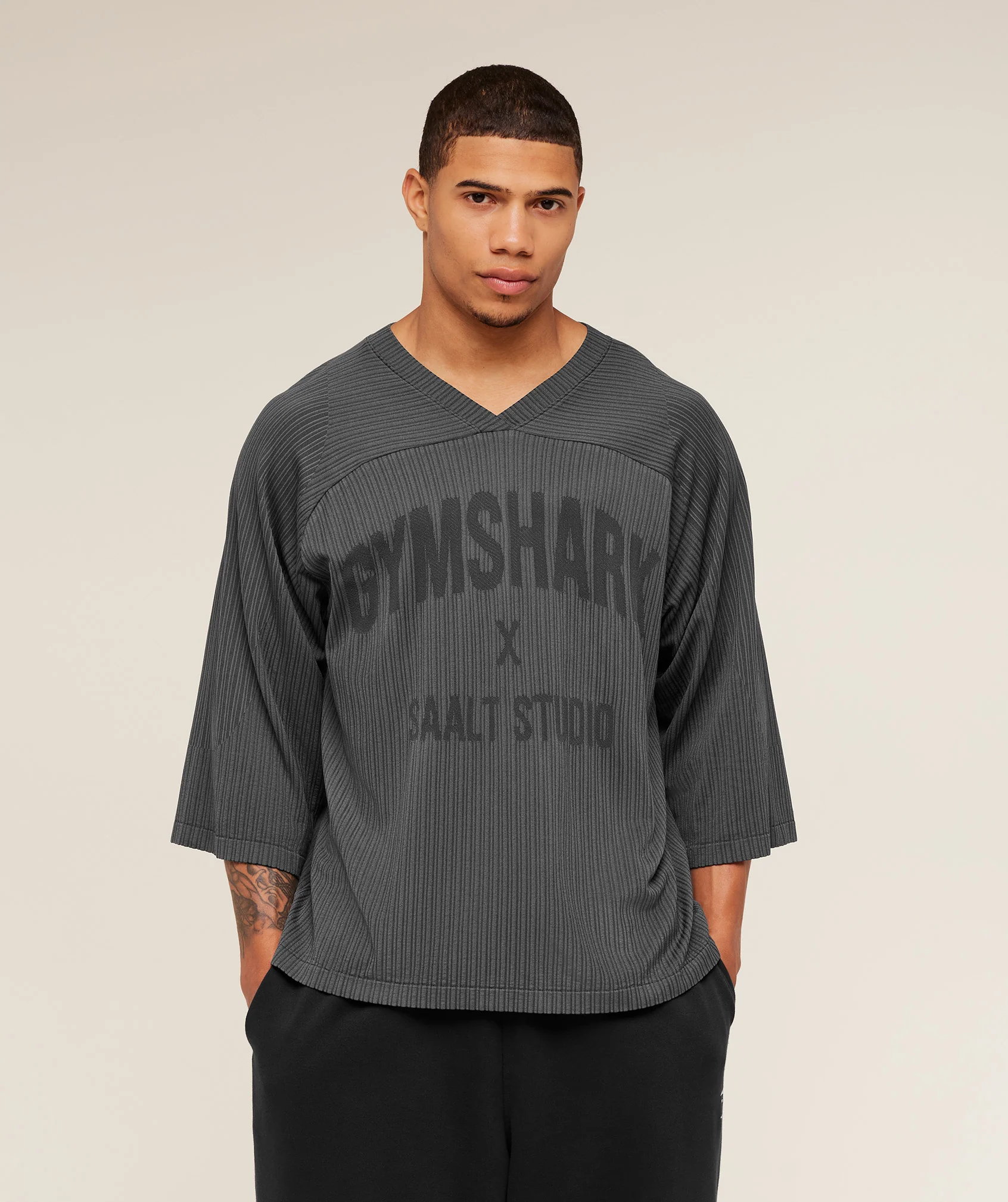 Gymshark x Saalt Studios Seamless Jersey Oversized V-Neck Top