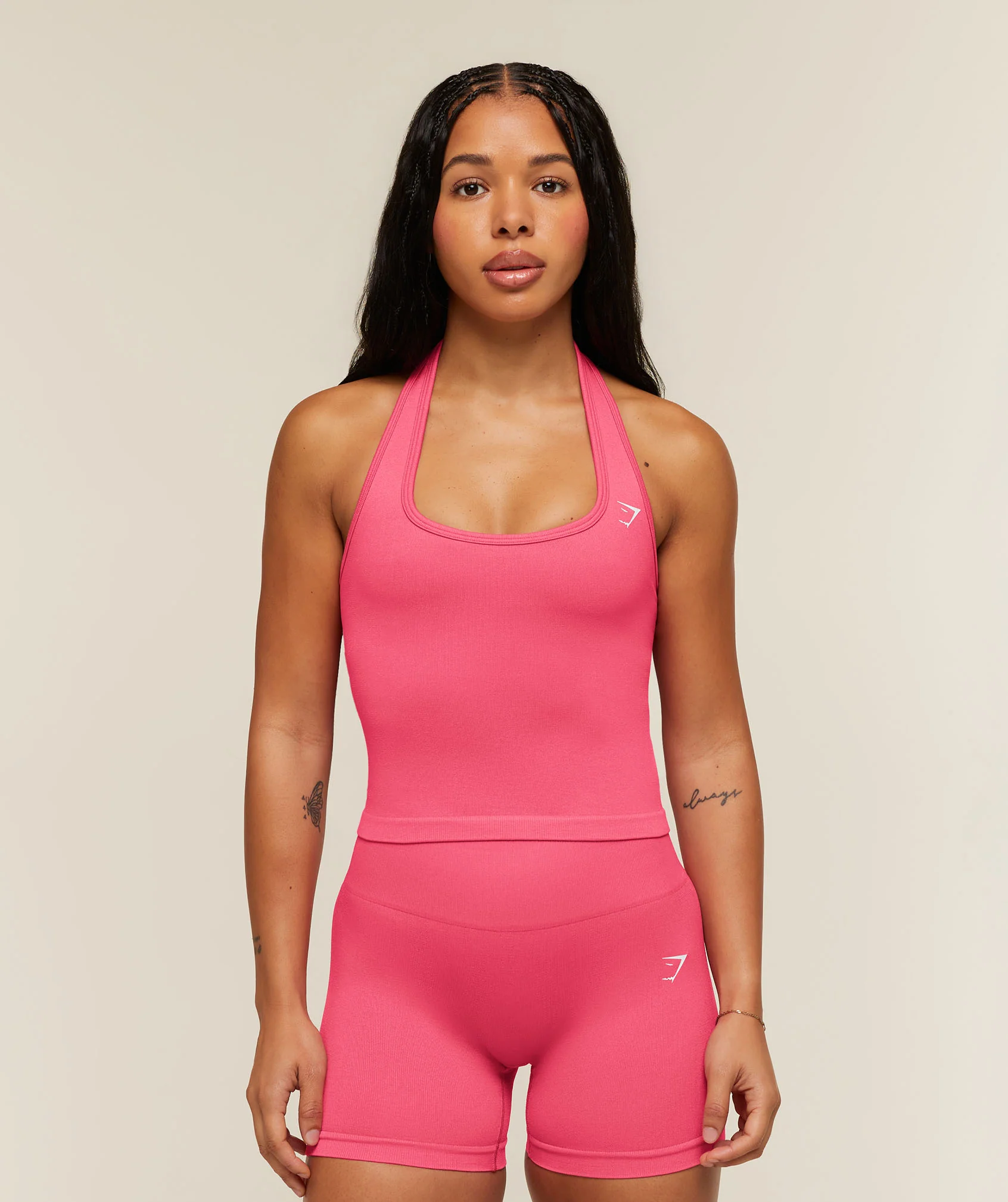 Gymshark Adapt Solid Halter Neck Tank with Built-In Shelf