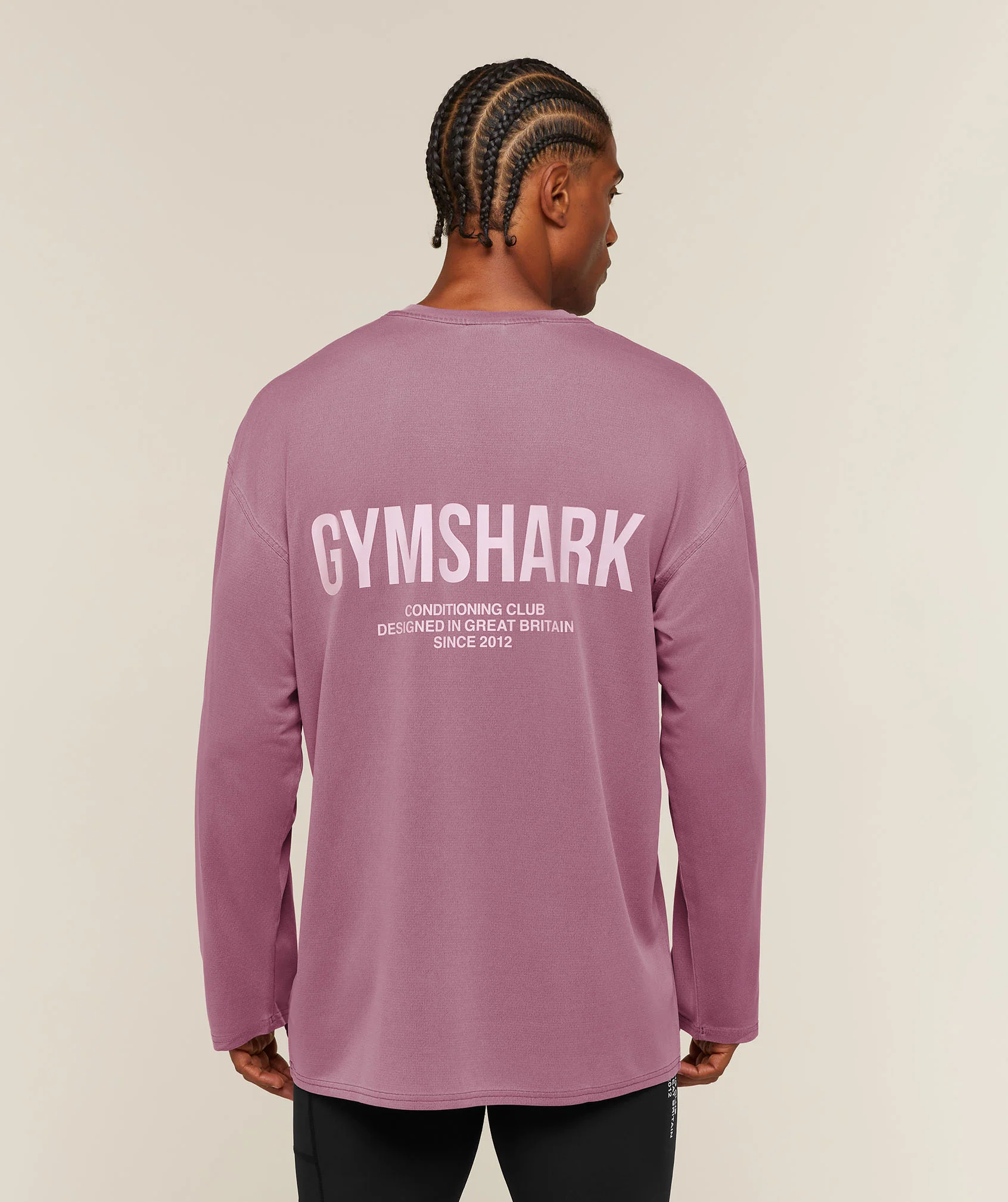 Gymshark Conditioning Club Washed Long Sleeve T-Shirt Pink Oversized