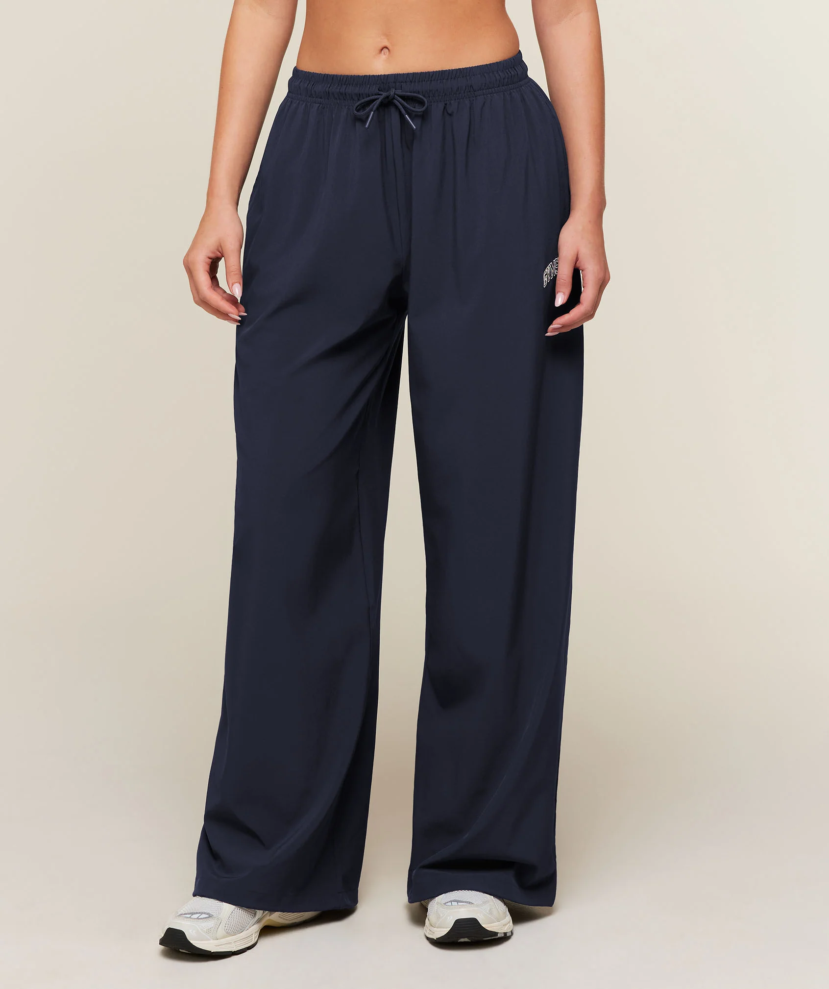 Gymshark Campus Track Pants in Blue with Adjustable Ankle Hems