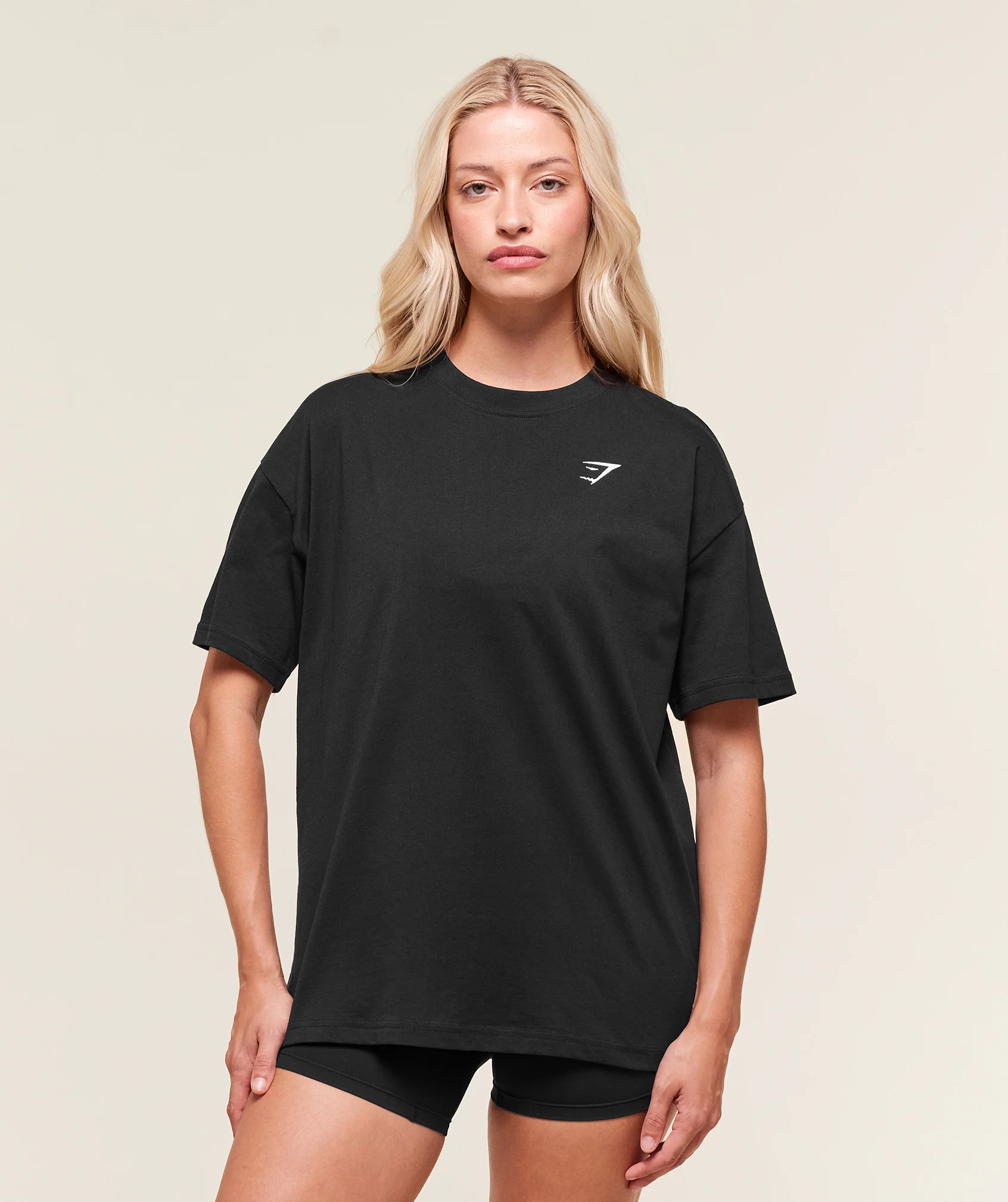 Gymshark Training Oversized T-Shirt with Embroidered Sharkhead Logo