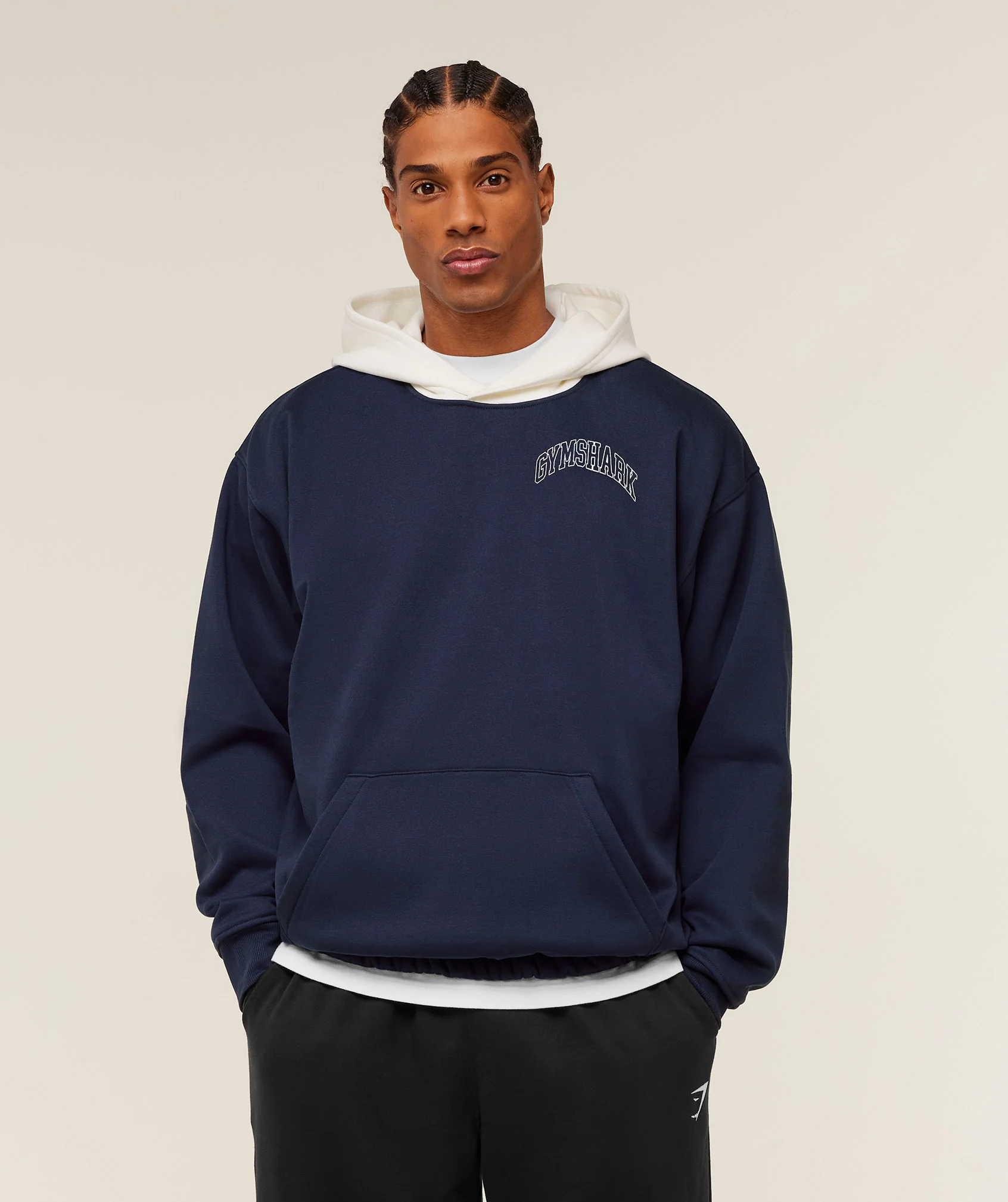 Collegiate Tech Hoodie with Oversized Fit and Back Graphic