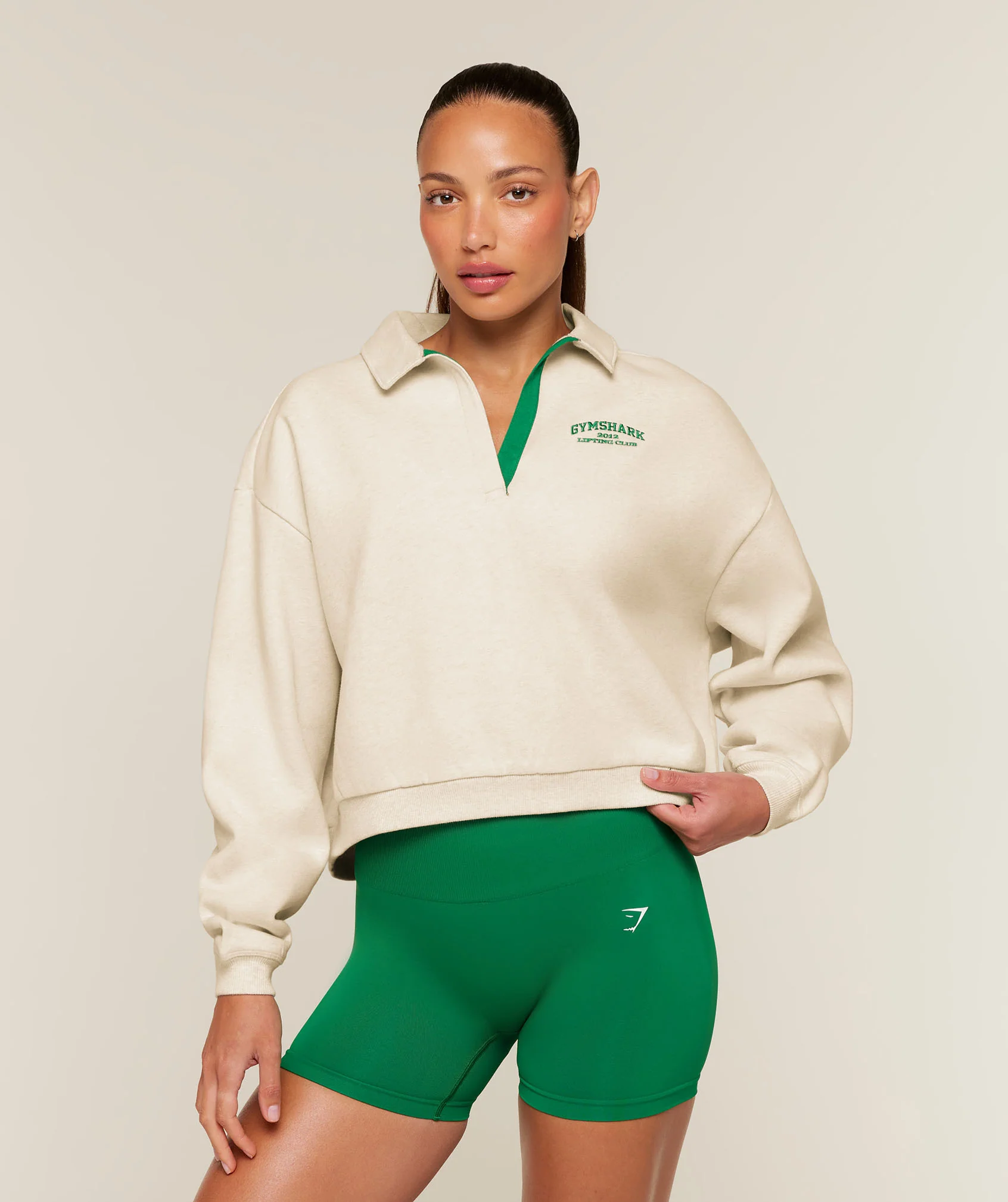 Cosy Luxe Campus Polo Sweatshirt in Heavyweight Fleece