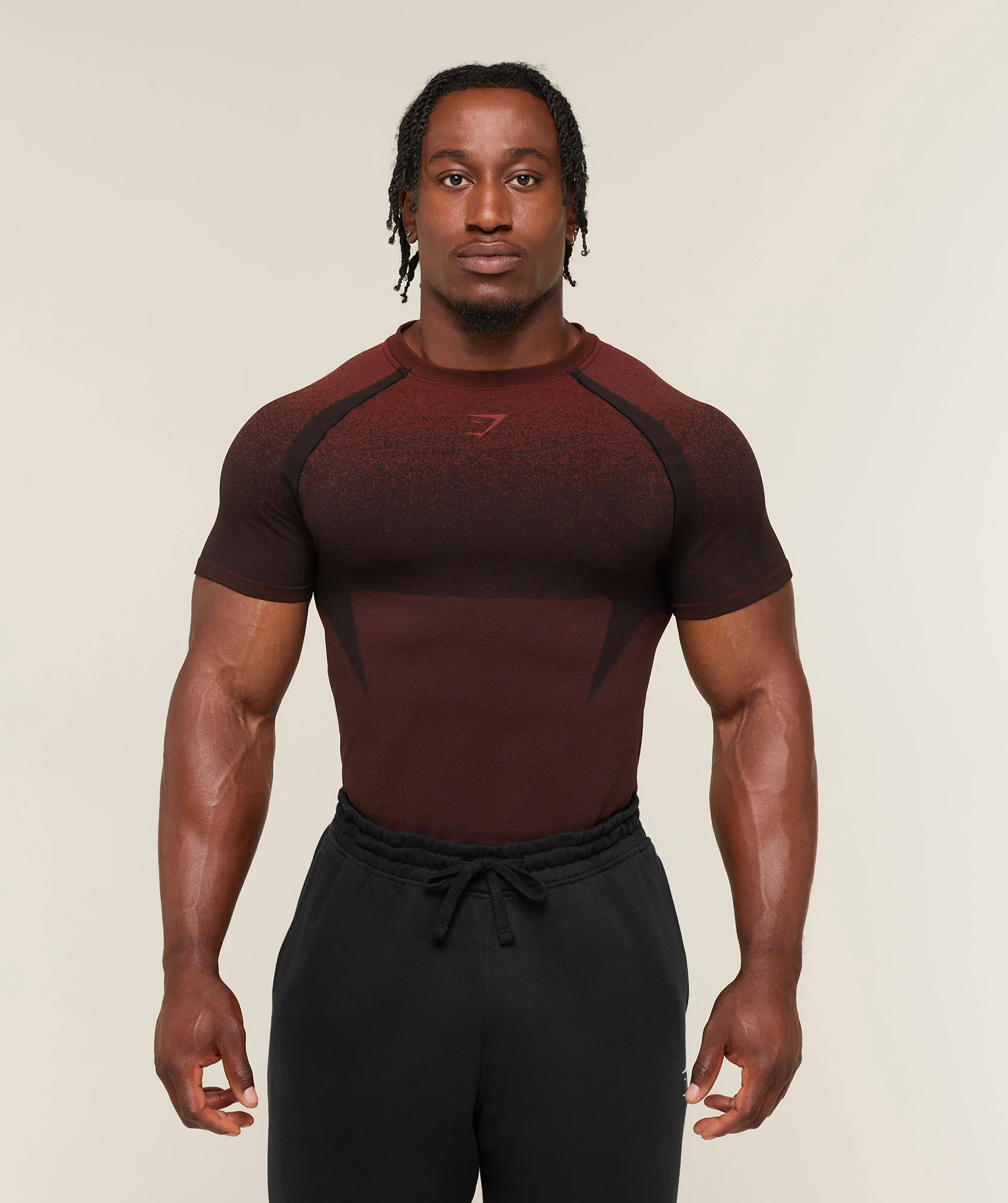 Shadow Seamless T Shirt Tight Muscle Fit Gym Top