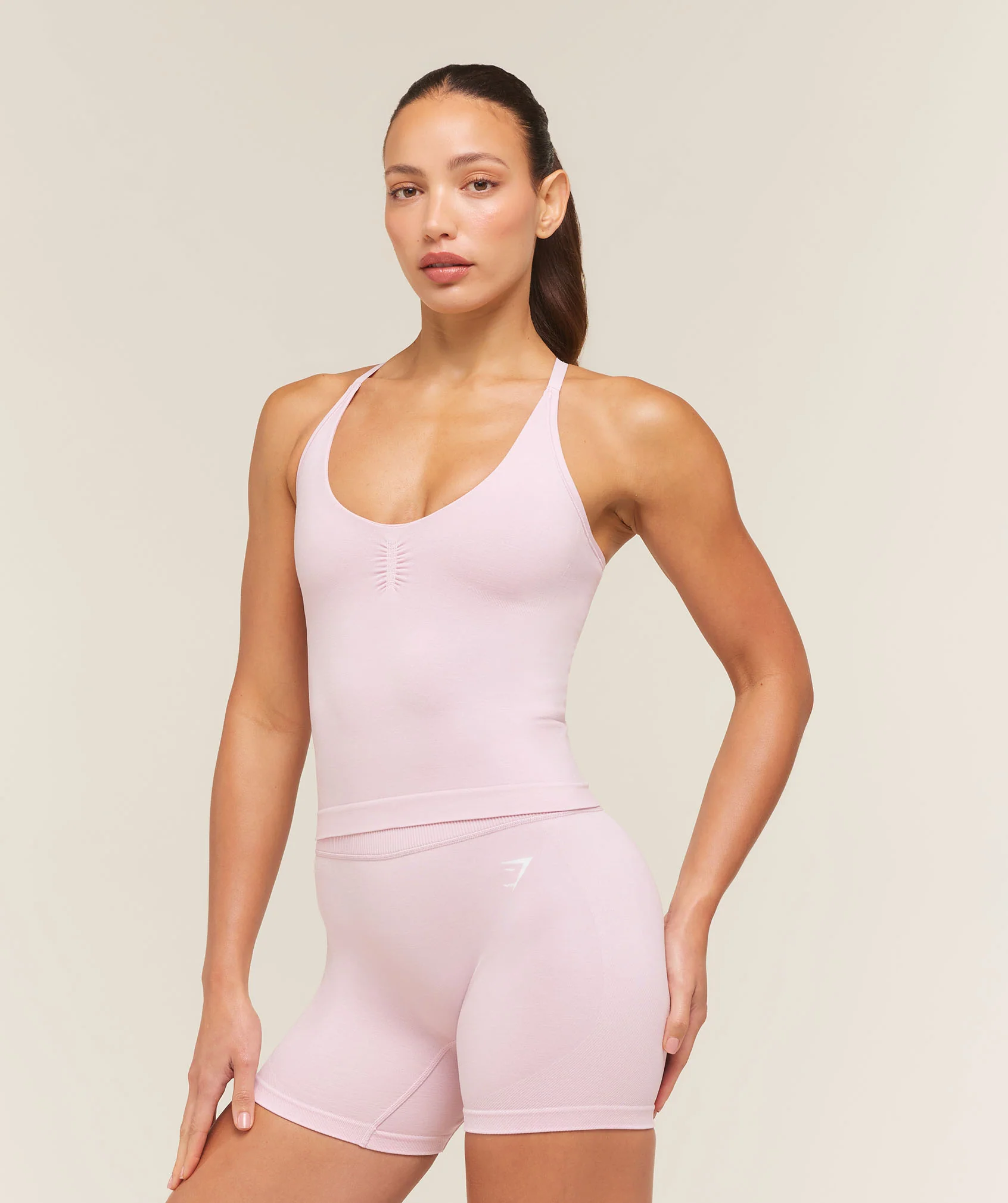 Gymshark Relay Tank with Shelf in Pink for Training