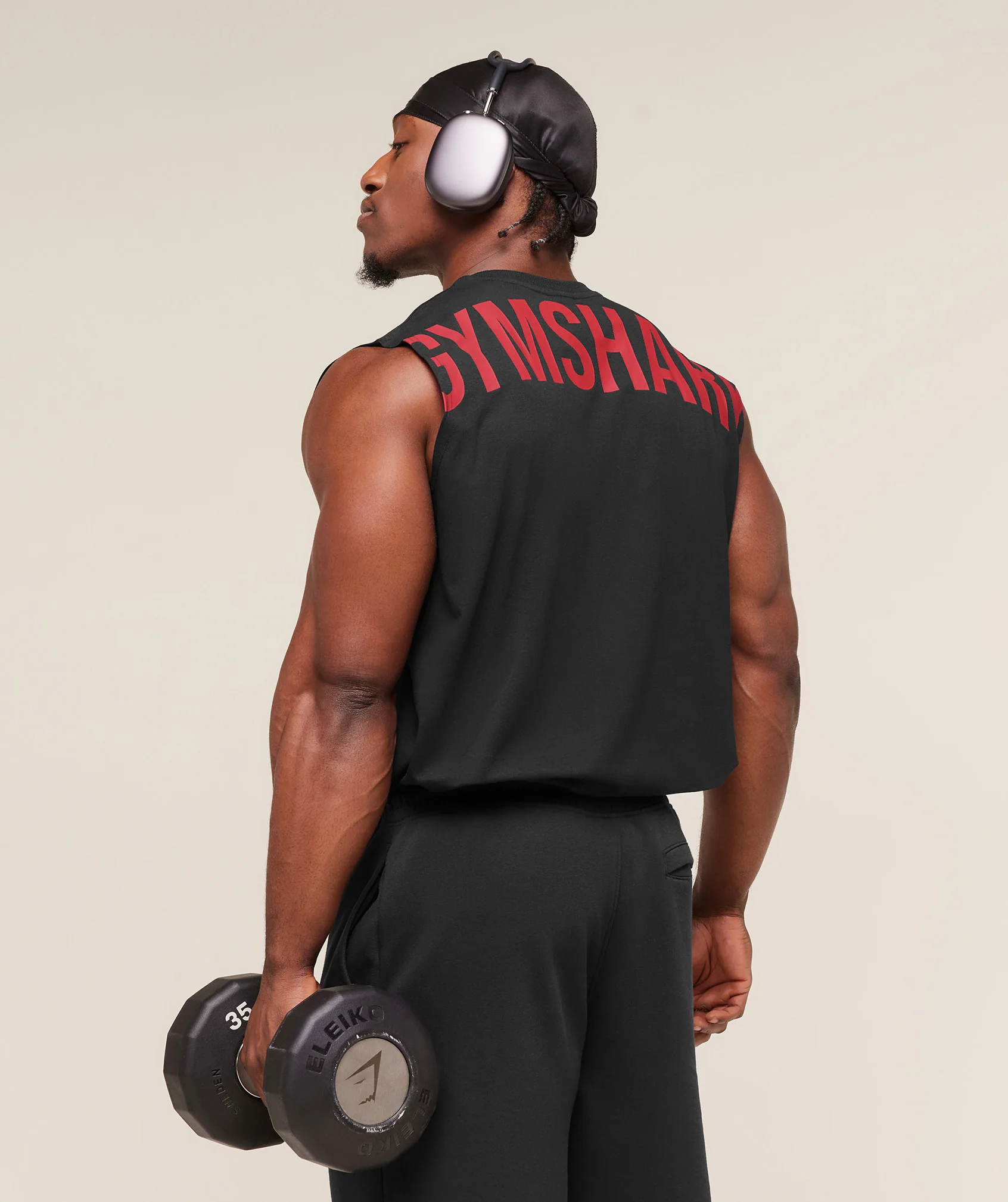 Gymshark Power Cut Off Tank Sleeveless Gym Top Black