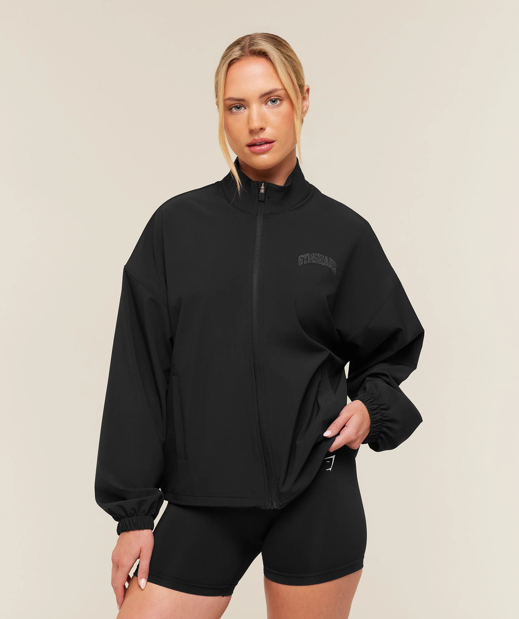 Veste de survêtement Gymshark Campus à imprimé graphique et col entonnoir