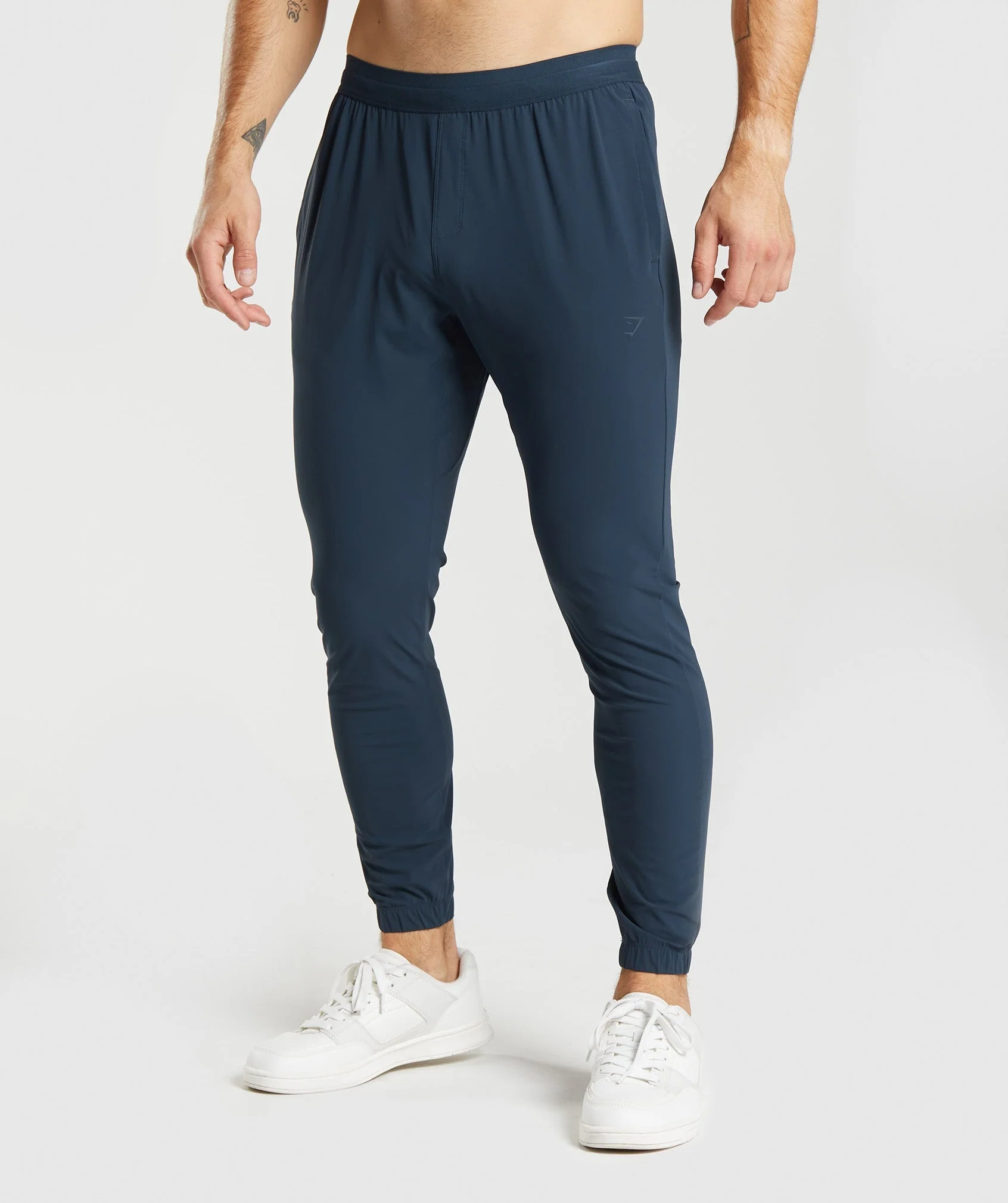 Gymshark Studio Joggers in Navy with Drawcord Waist
