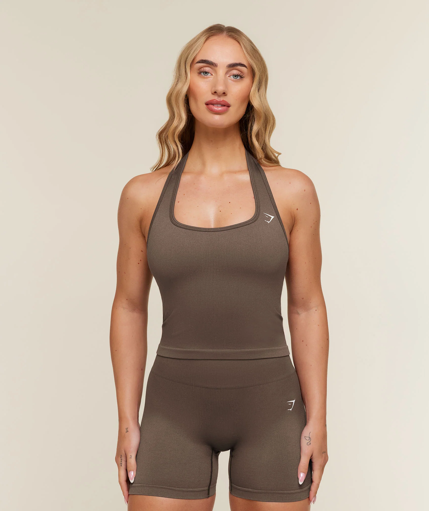 Adapt Solid Halter Neck Tank in Ten Solid Shades