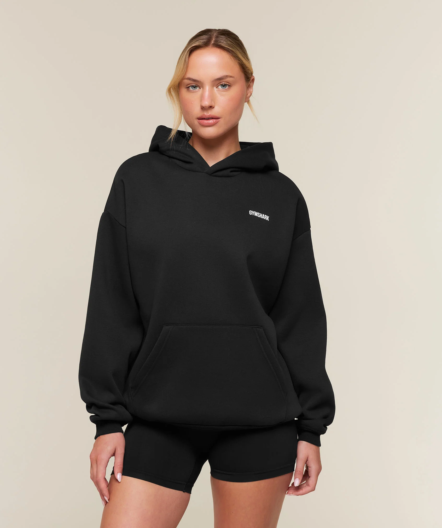 Cosy Luxe Hoodie in Black with Boxy Oversized Fit