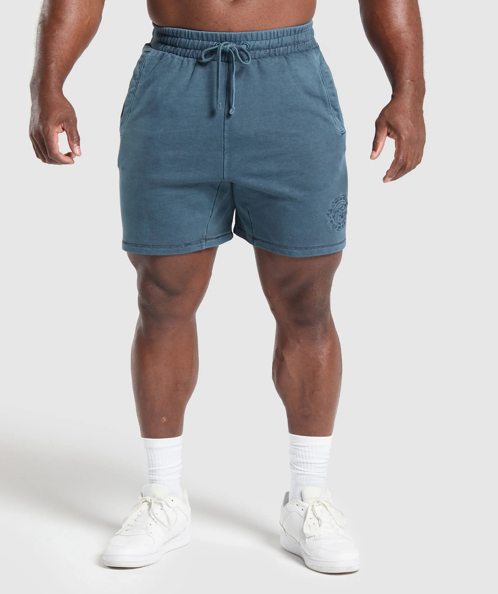 Gymshark Premium Legacy Shorts Cargo Blue Oversized 7 Inch