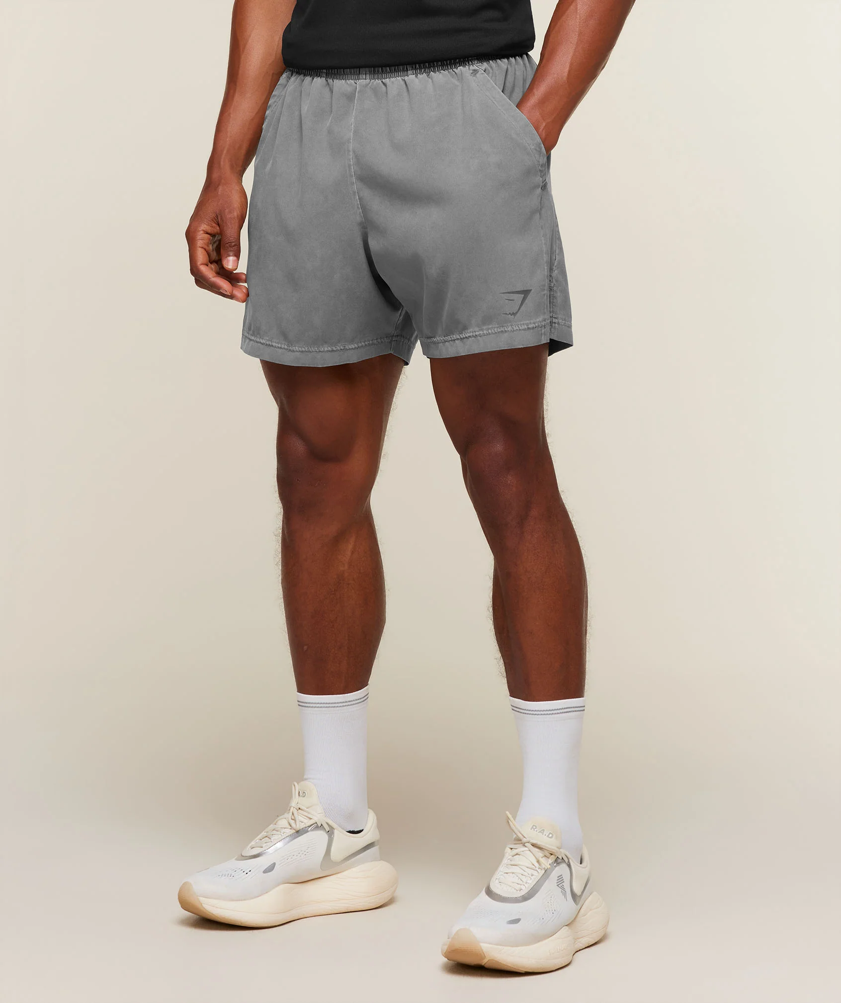 Sport Washed Shorts in Black for Gym and HIIT