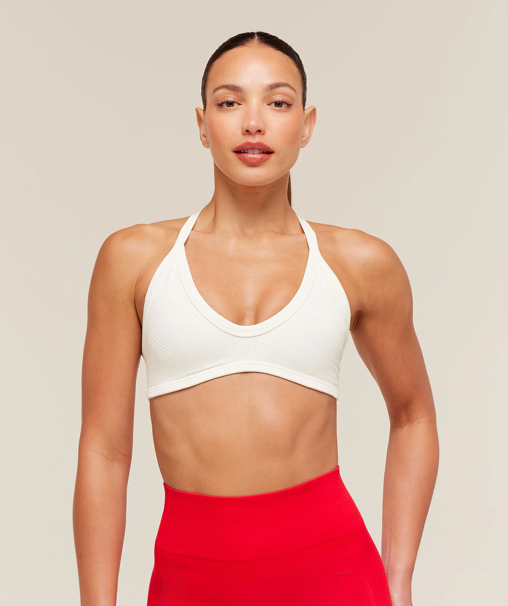 Energise Seamless Sports Bra with Low V-Neckline and Light Support