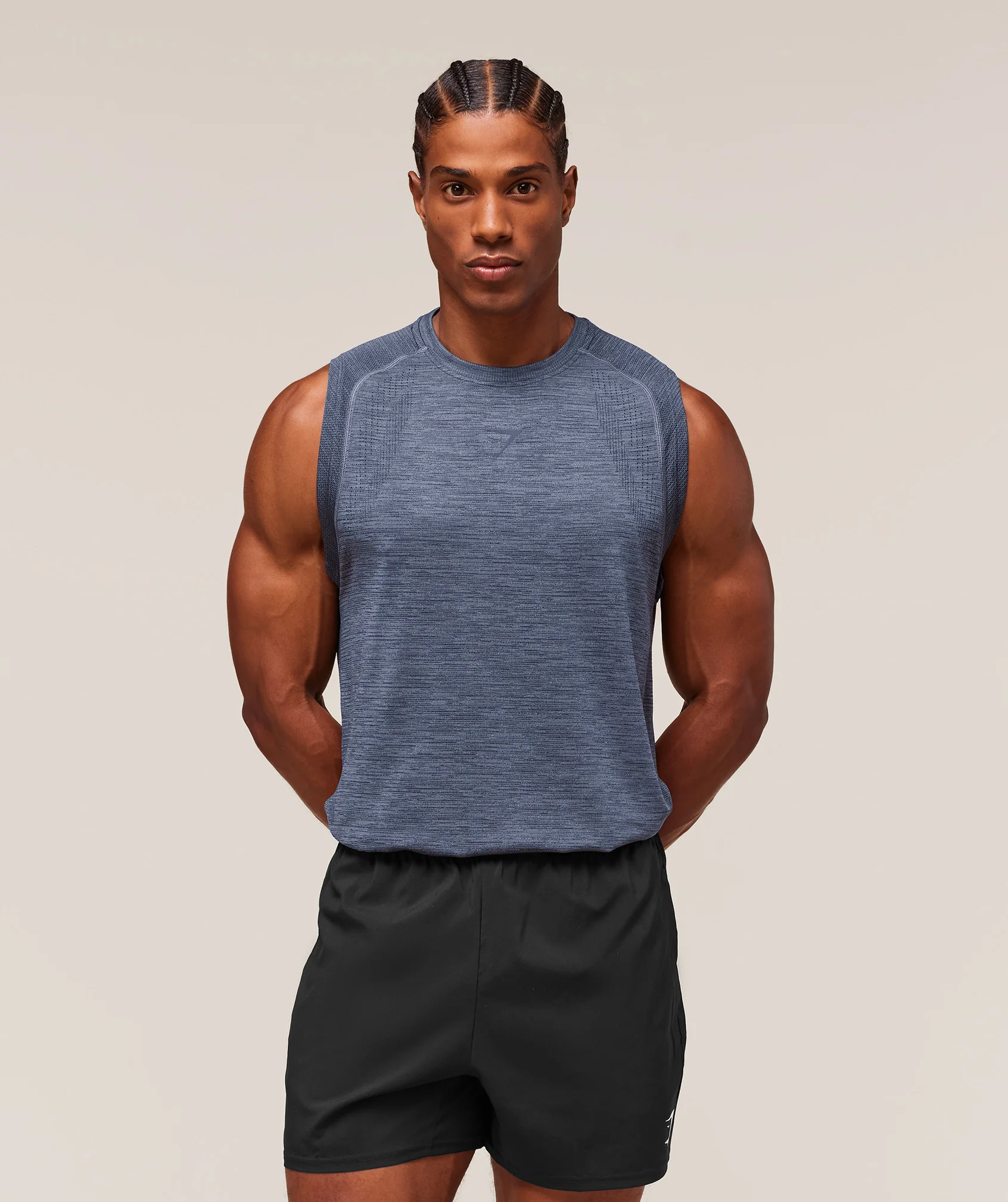Gymshark Versatile Seamless Tank Sleeveless Top in Blue