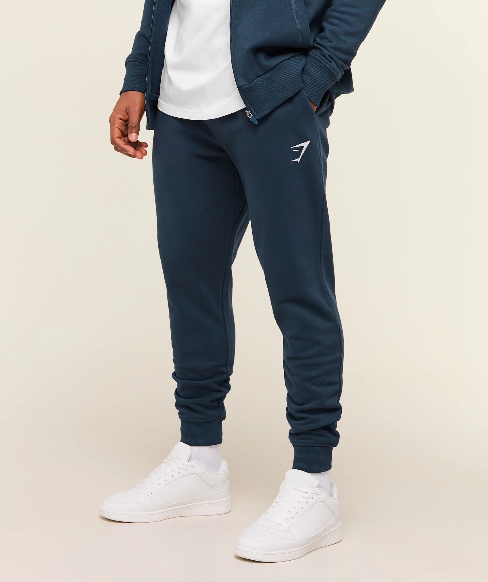 Gymshark Crest Joggers Slim Fit Navy Sweatpants