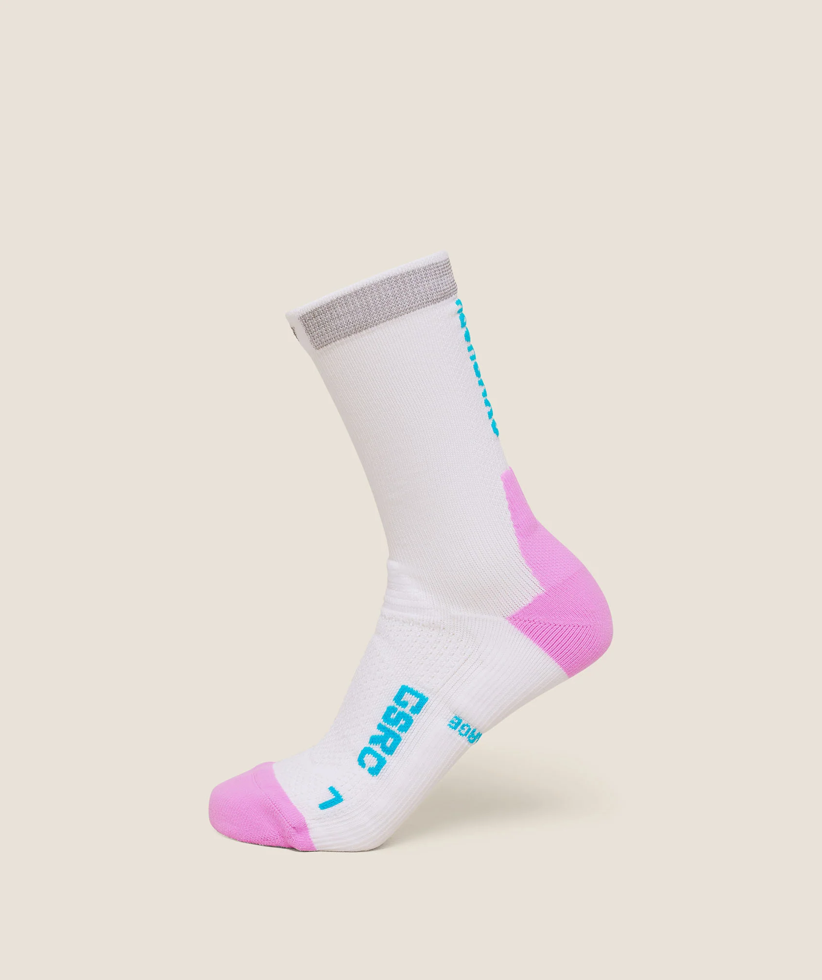Running Elite Crew Sock Single with Reflective Yarn and Arch Support