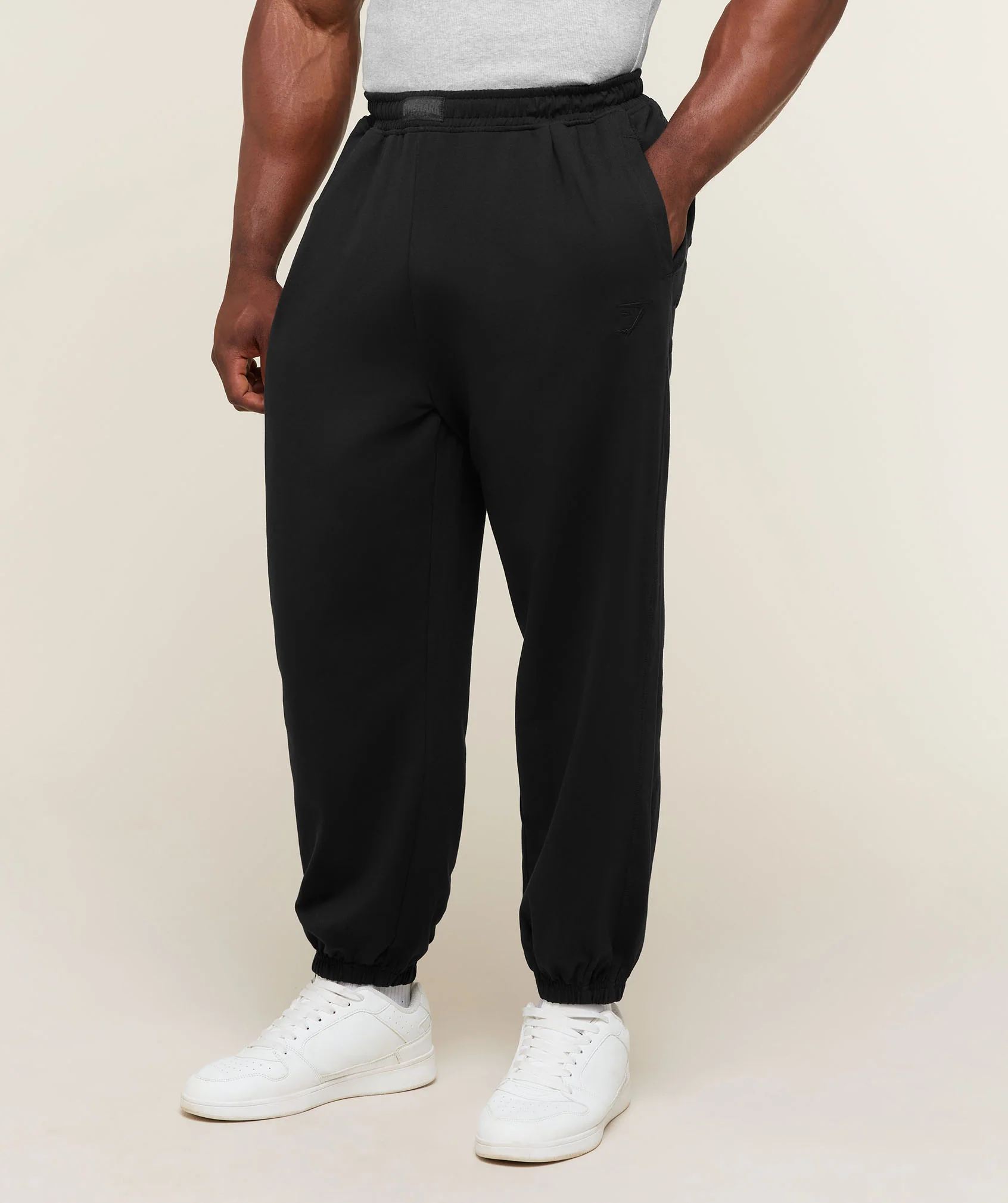 Gymshark Jersey Pumper Pants Oversized Lifting Pants Black